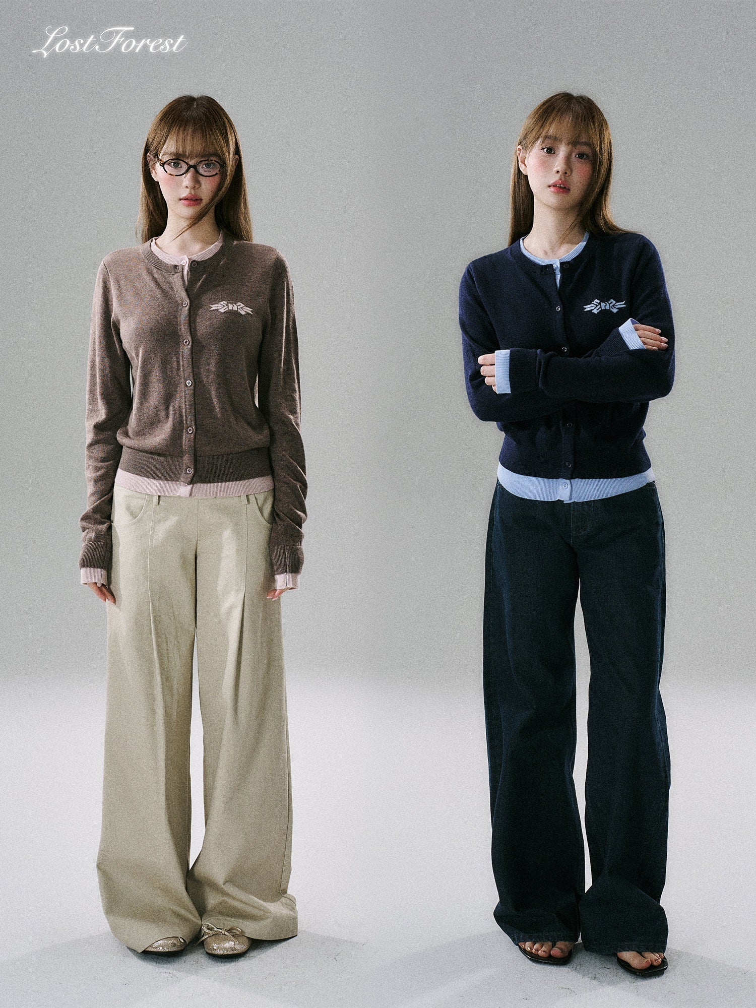 Logo Embroidery Knit Cardigan