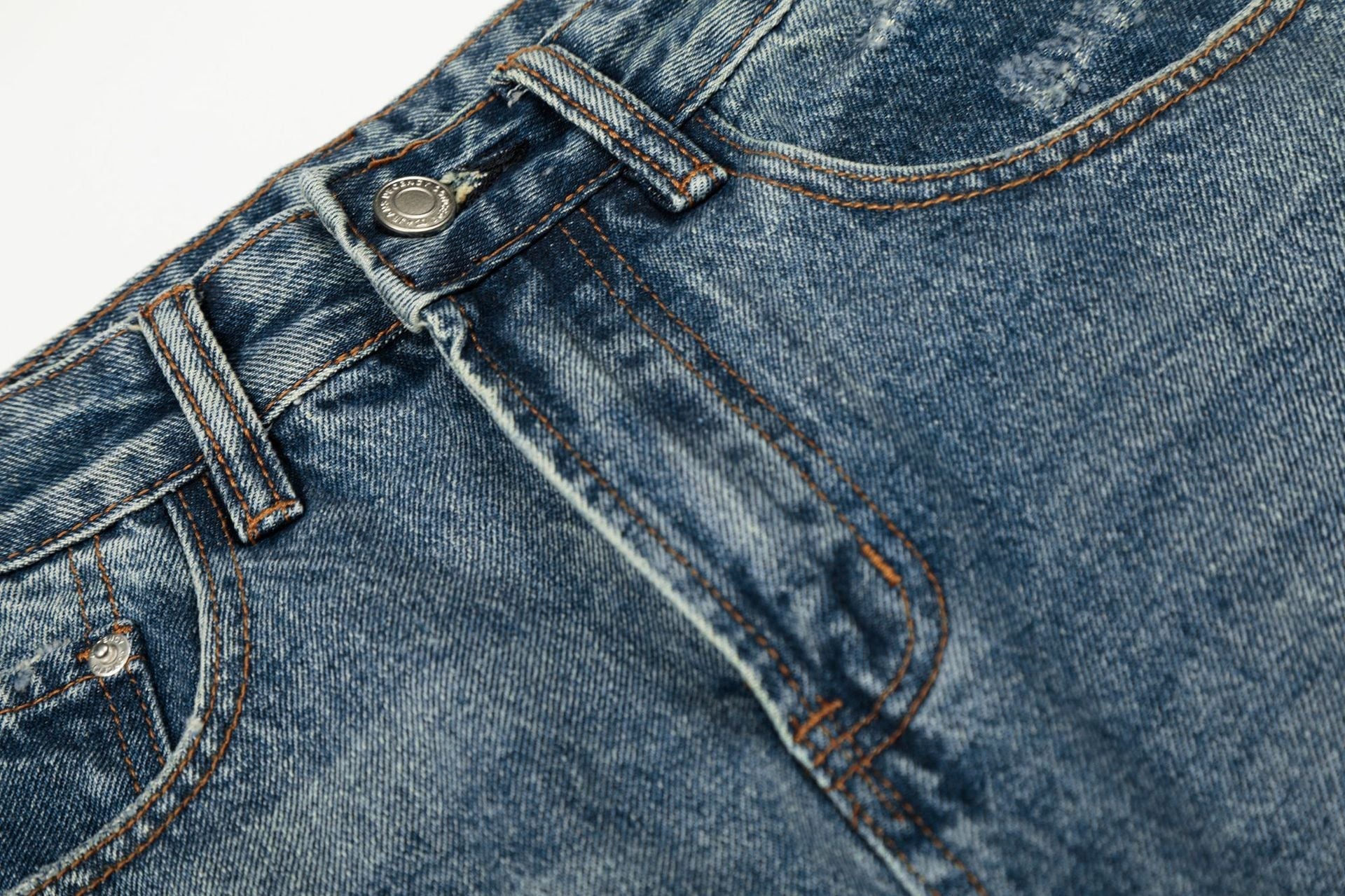 Paint Splatter Curved Denim Jeans