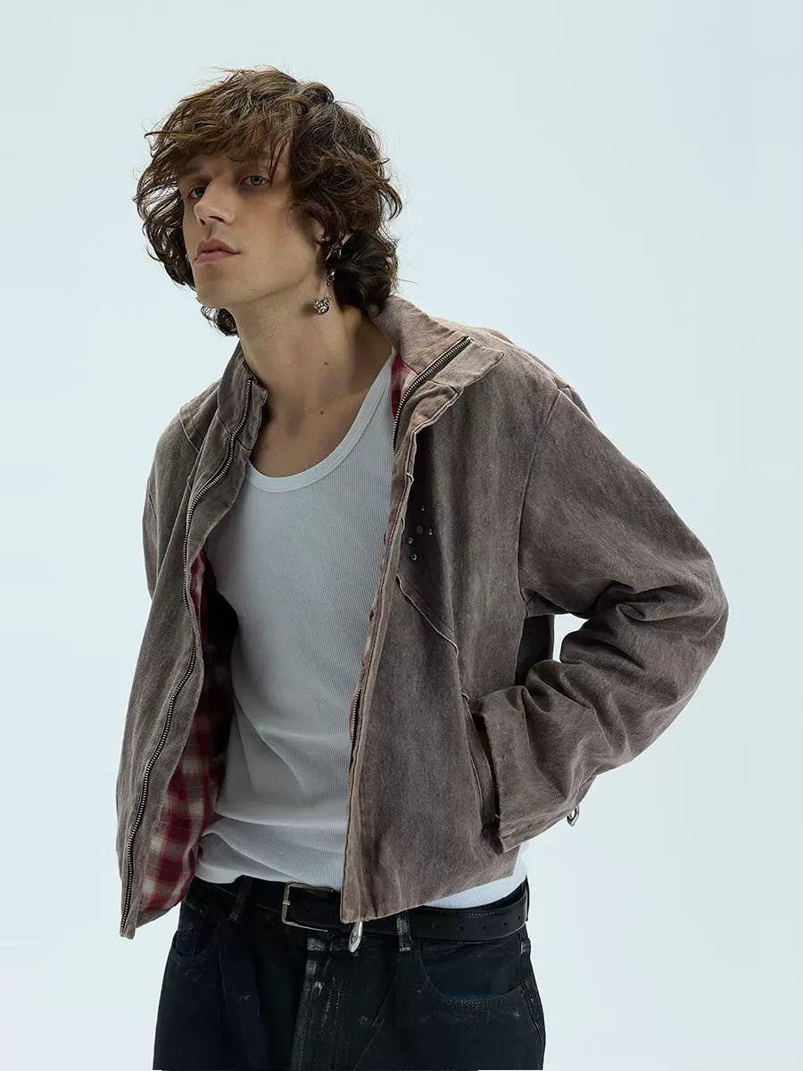 High-neck Short Zipper Jacket