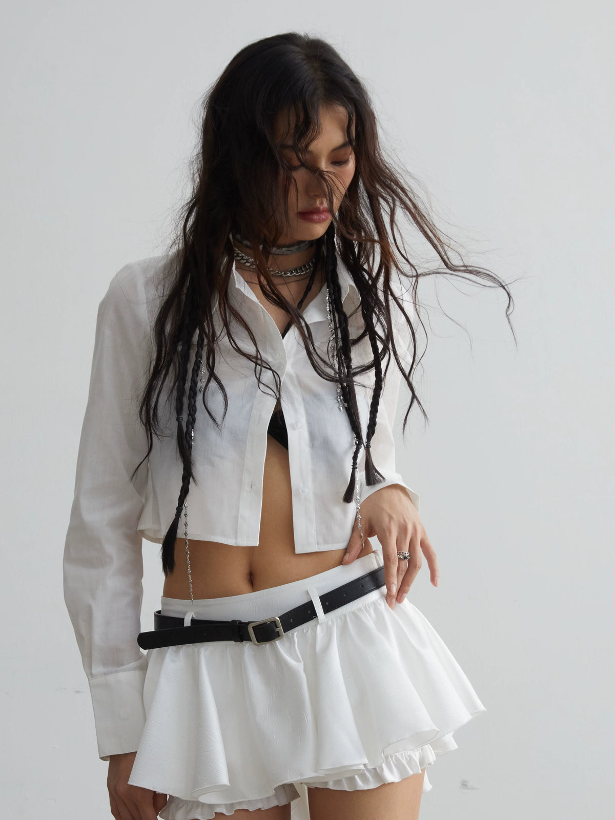 Cotton Long Sleeve Short Shirt