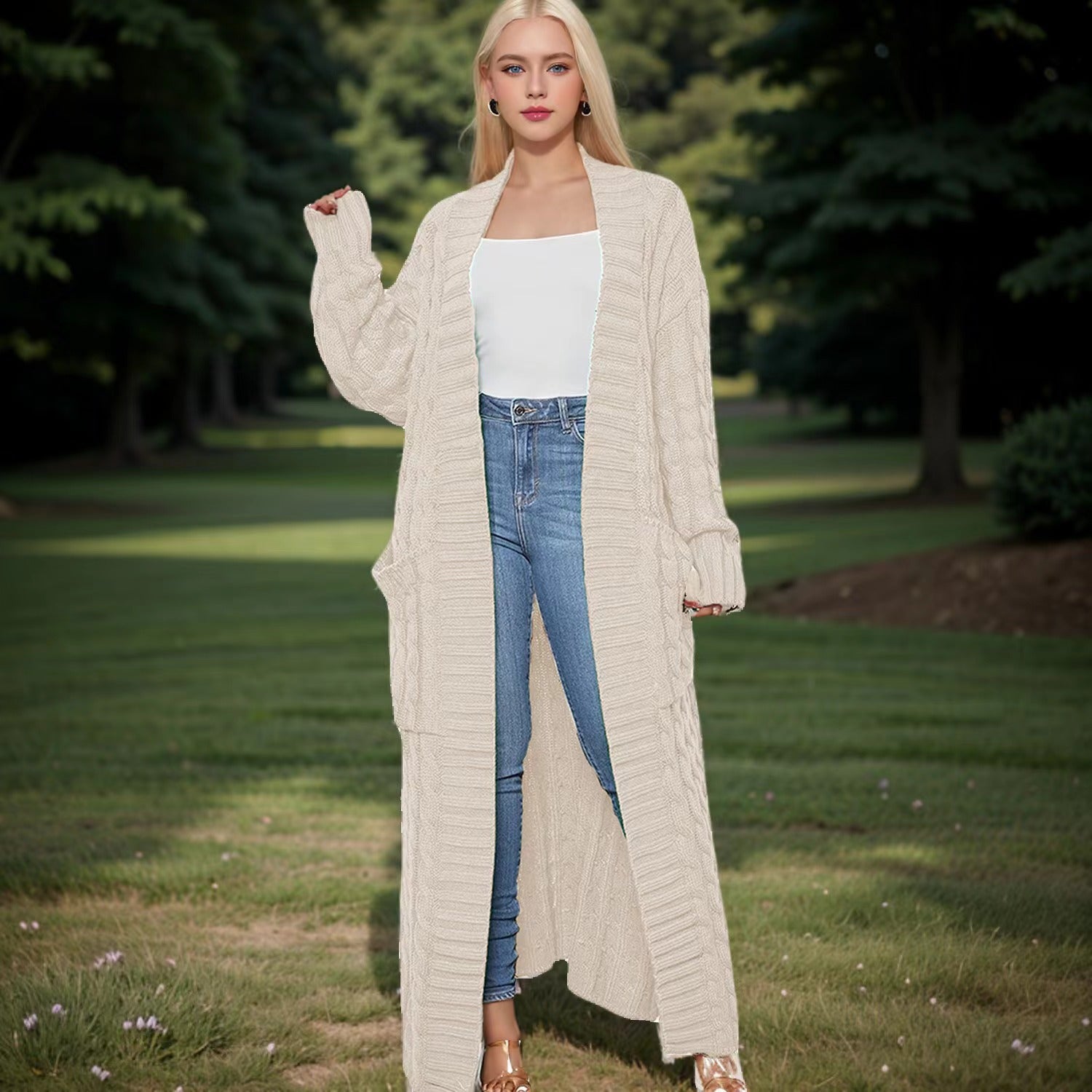 Chic Washed Long Cardigan