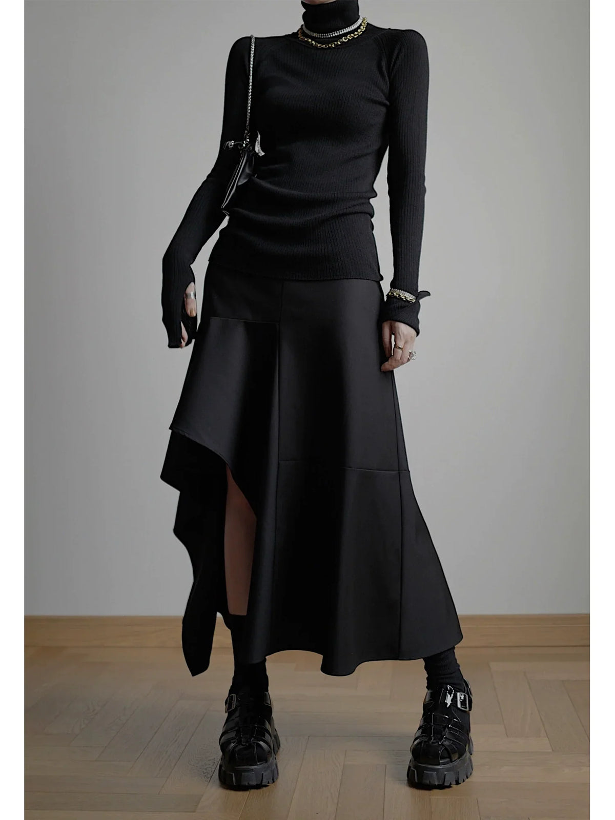 High Waist Slit Skirt