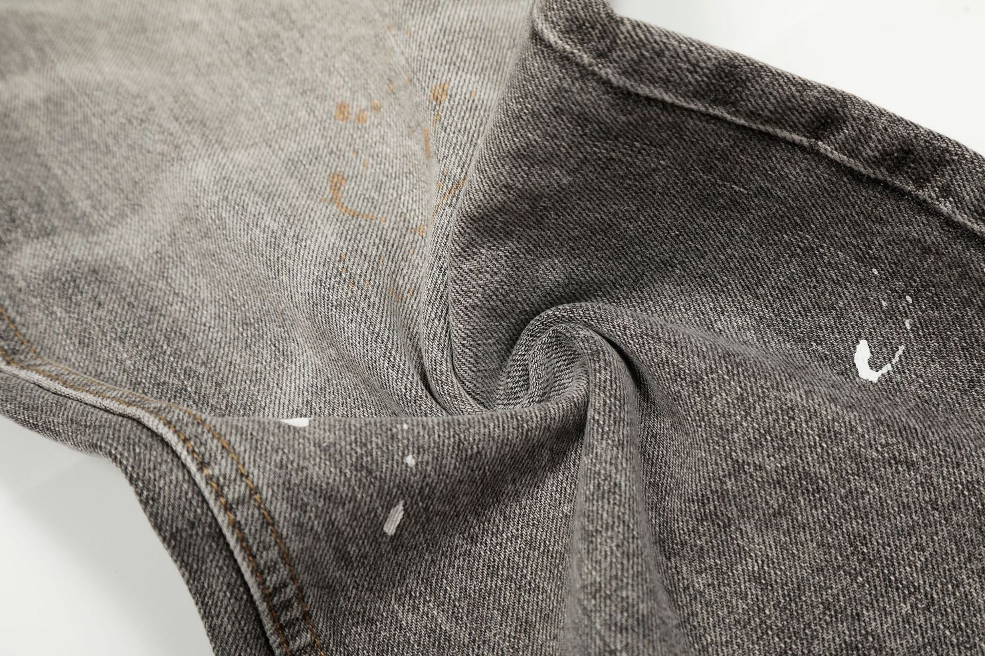 Dirty Washed Paint Wide Leg Denim Jeans