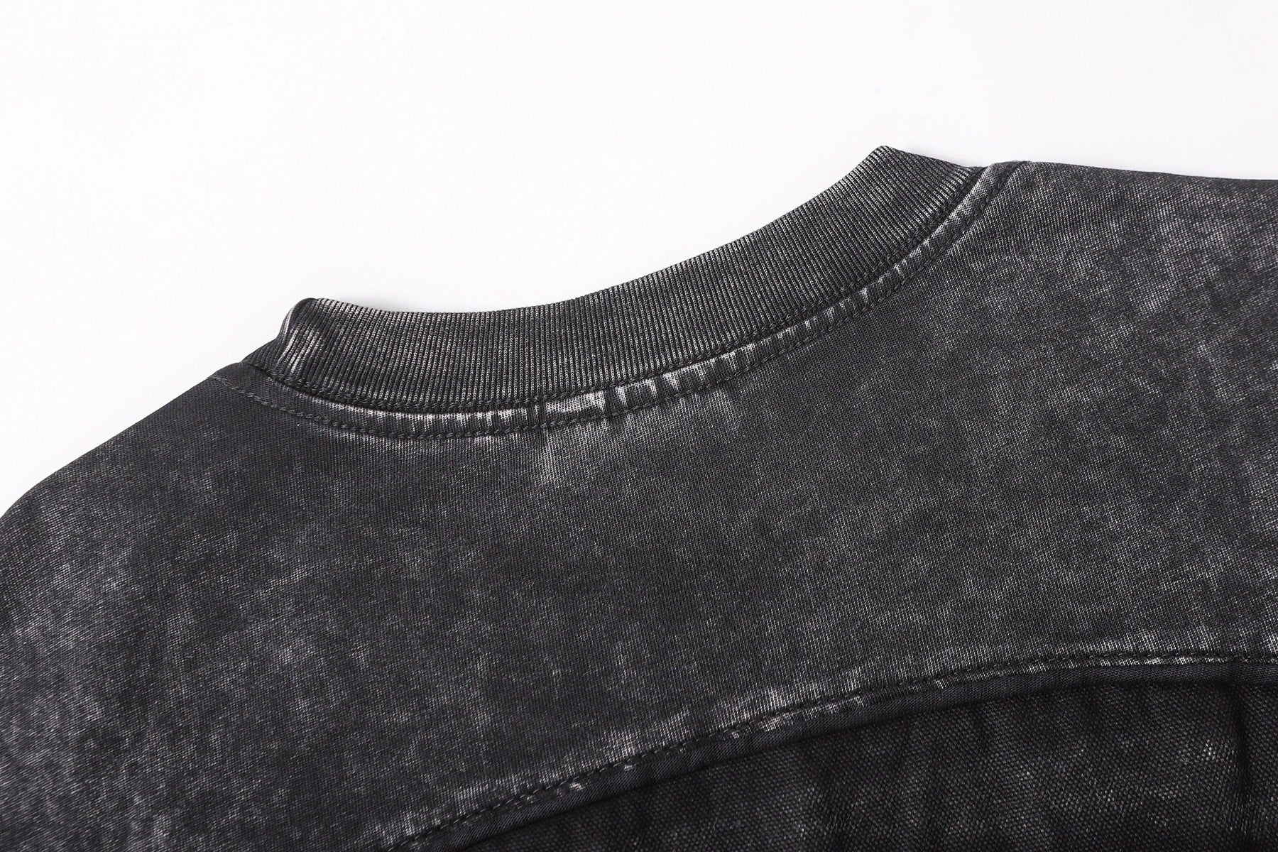 Washed Panel Design Short Sleeve T-Shirt