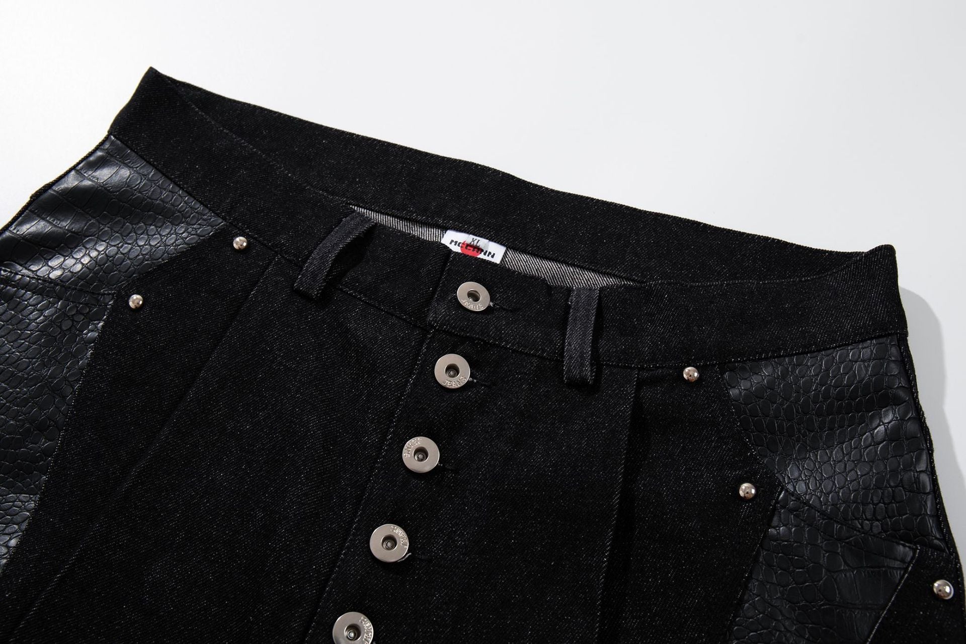 Python Pattern Rivet Denim Jort