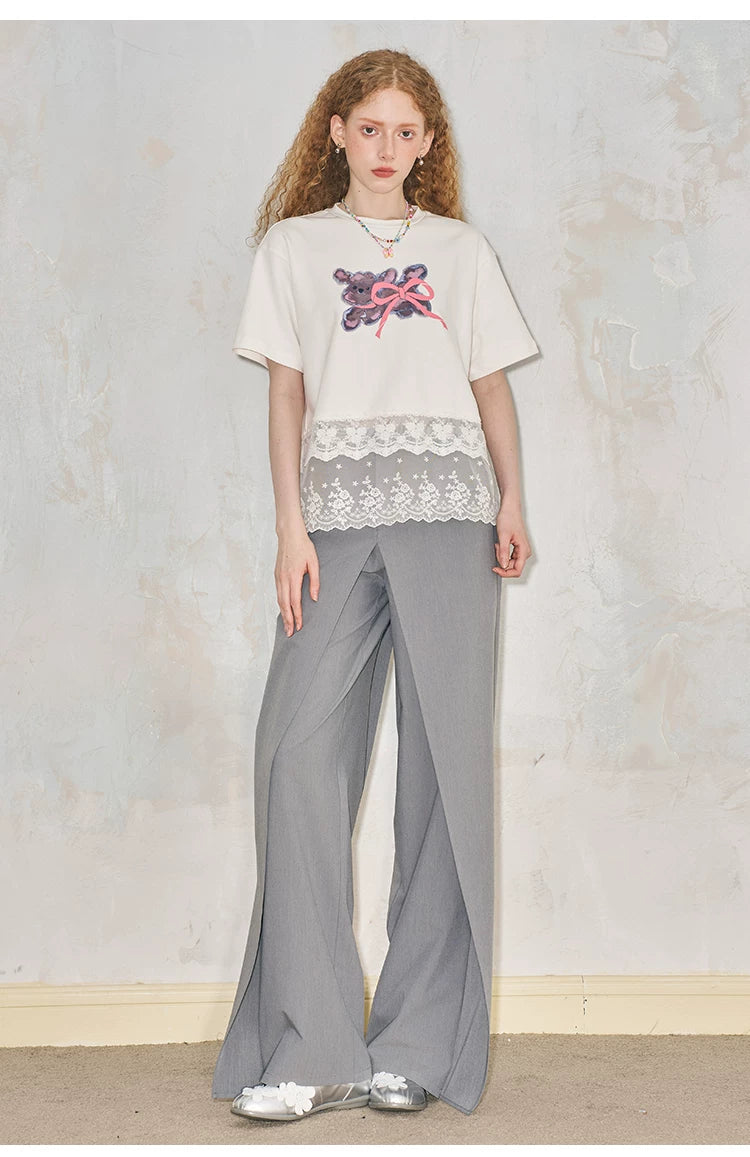 Wide Leg Floor Dropping Trousers