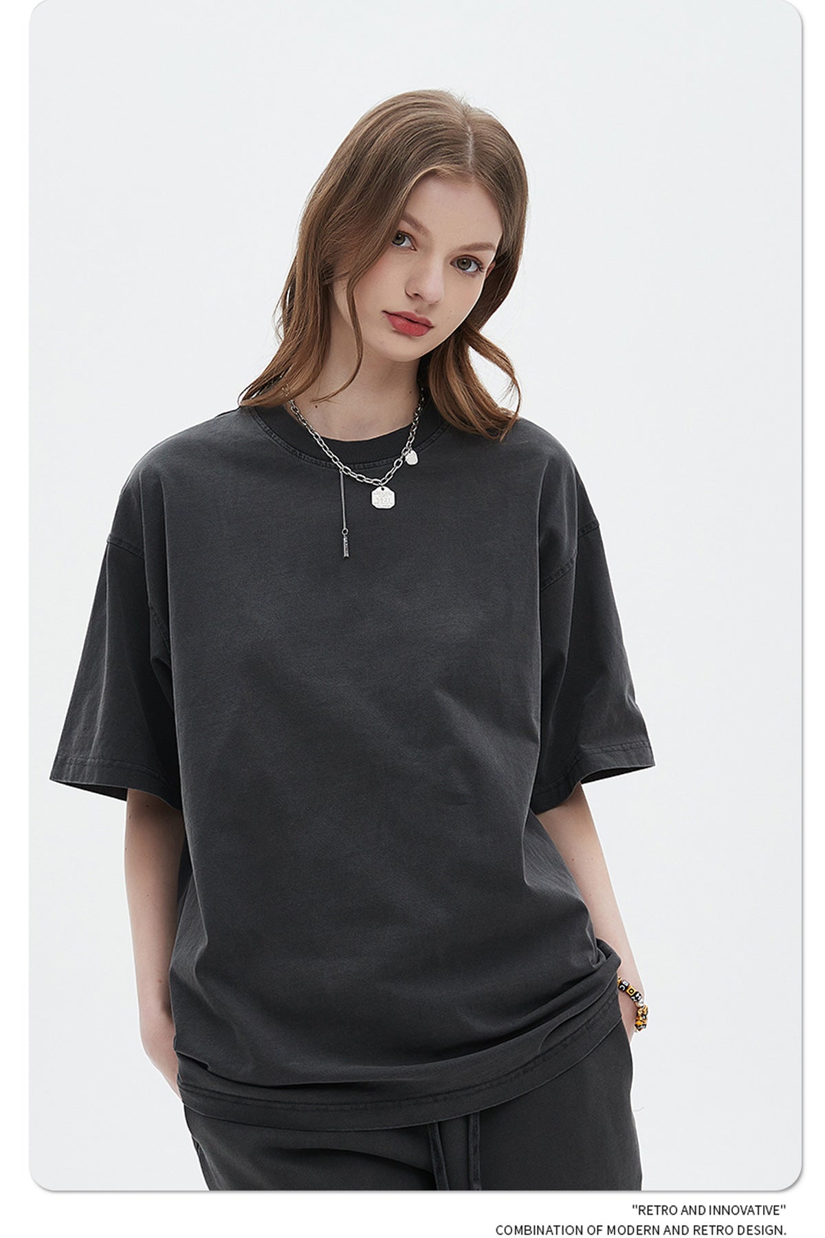 Oversize Washed Short-sleeve-T-shirt & Washed Short Sweatpants Setup