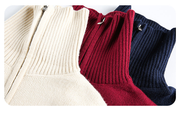 Christmas Knitwear Half-Zip Knitwear Pullover Sweater
