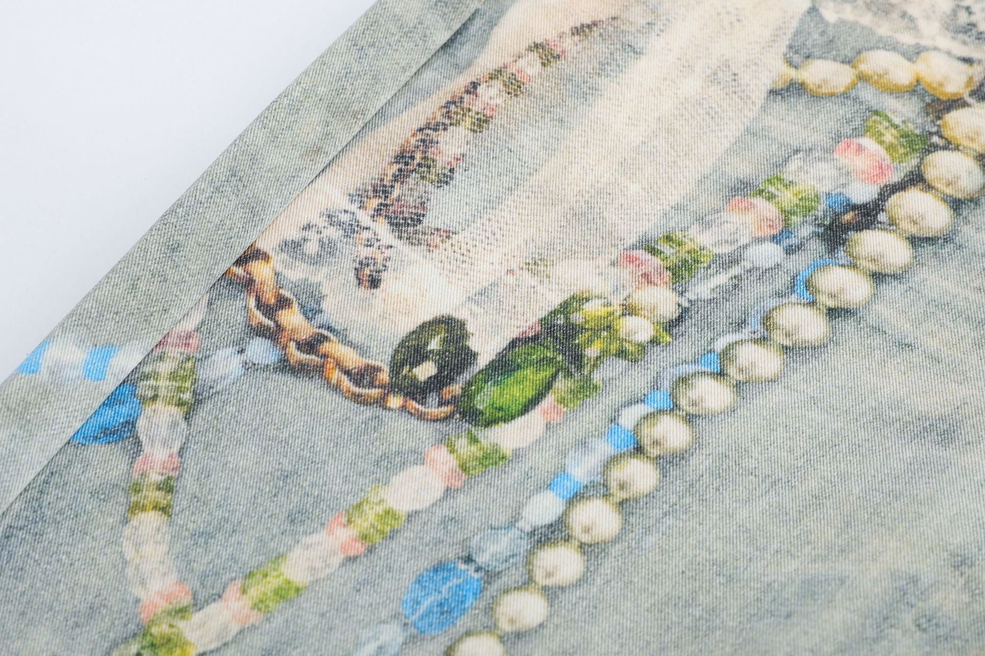 Paint Graphic Print Denim Jort