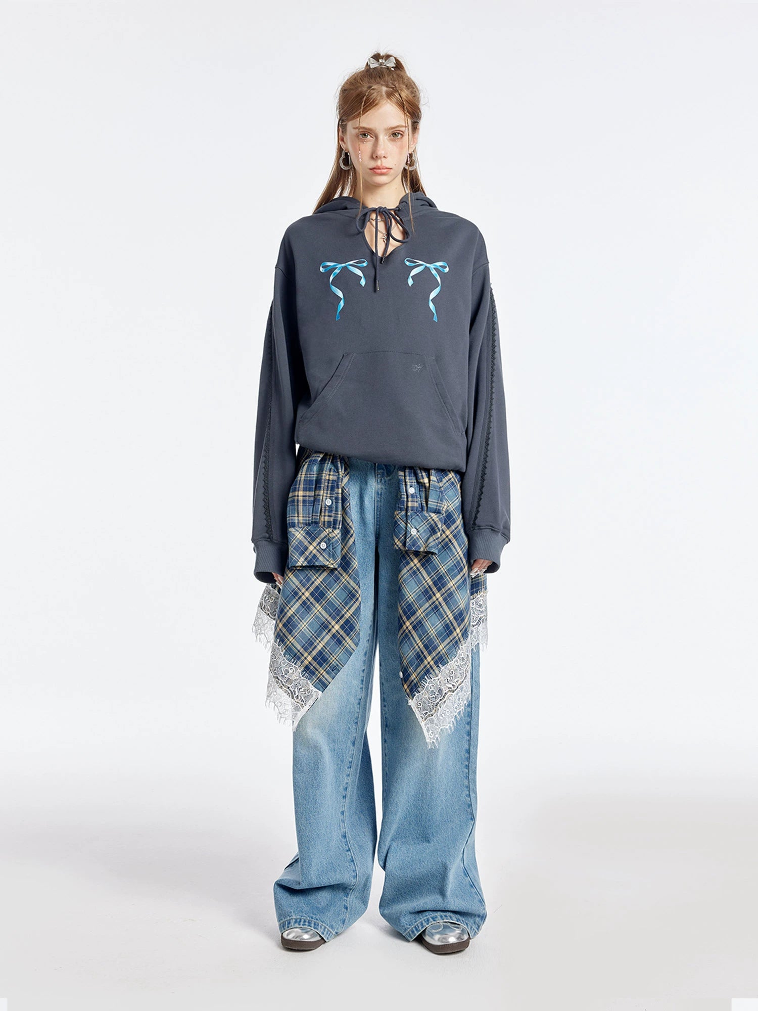 Ribbon Accent Hoodie
