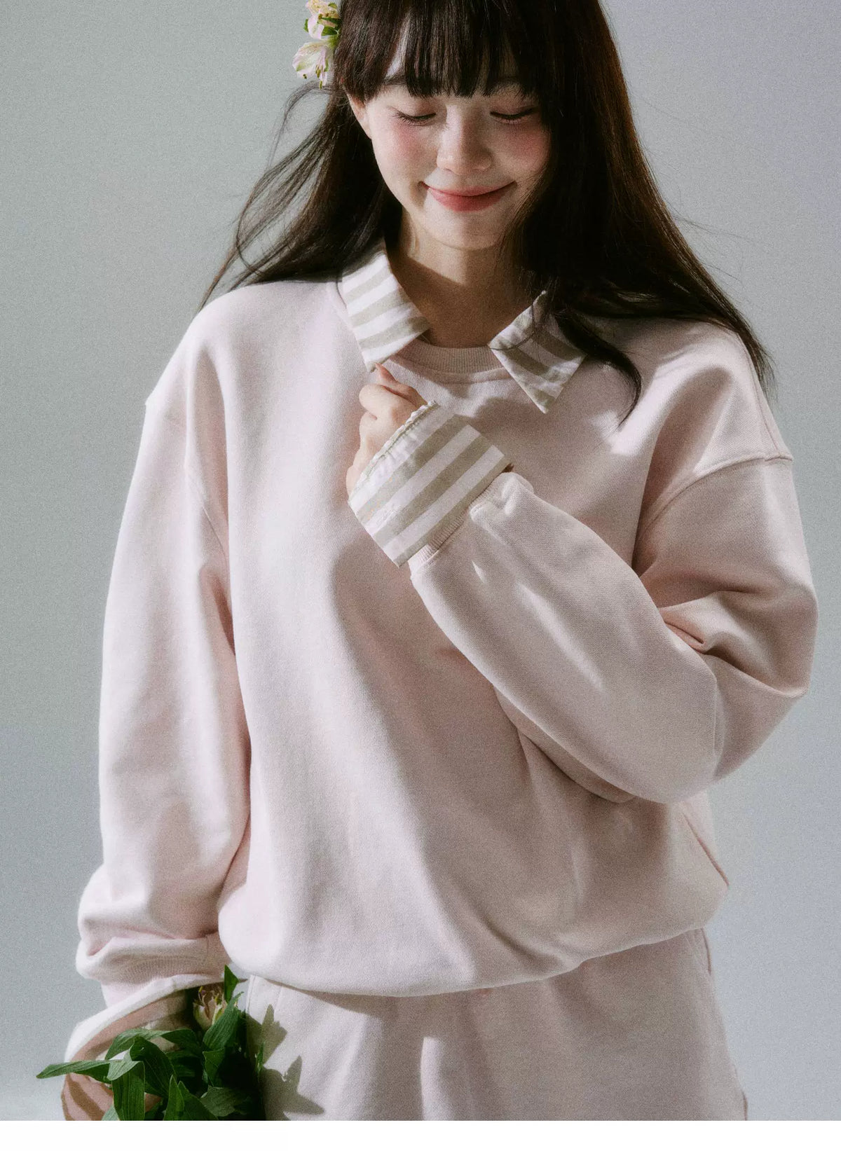 Skin-Friendly Sweatshirt & Short Skirt Setup