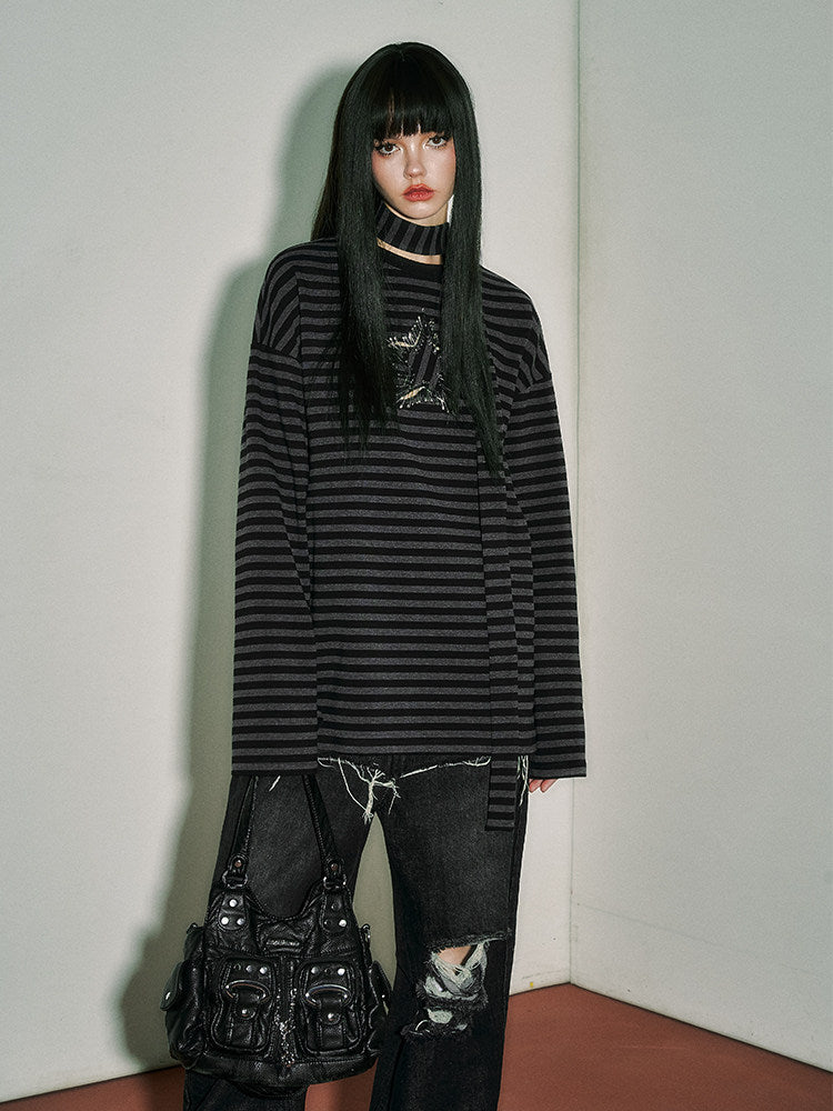 Star Stripe Oversize Long Sleeve T-Shirt & Tank Top