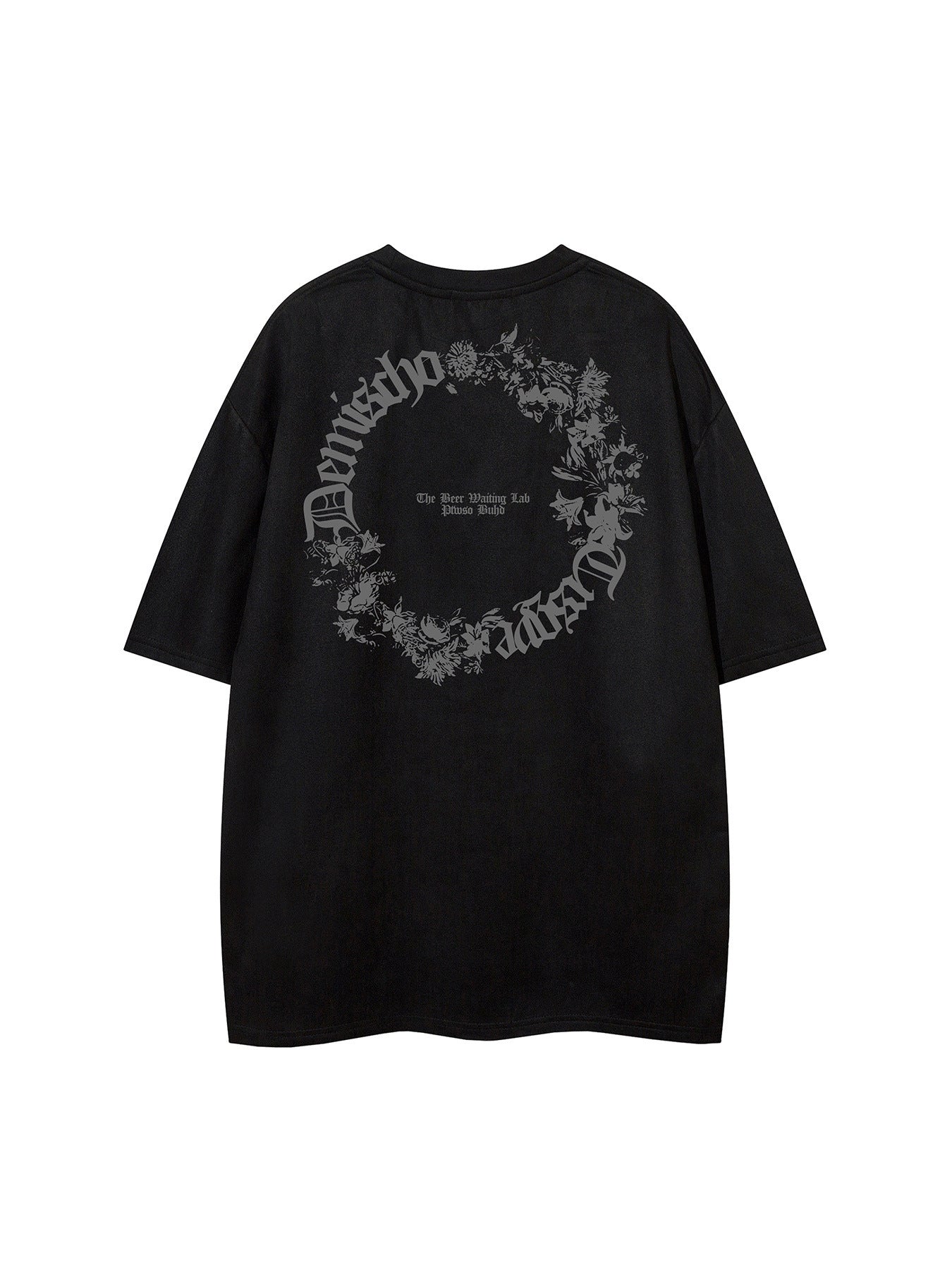 Suede Letter Print Short Sleeve T-Shirt