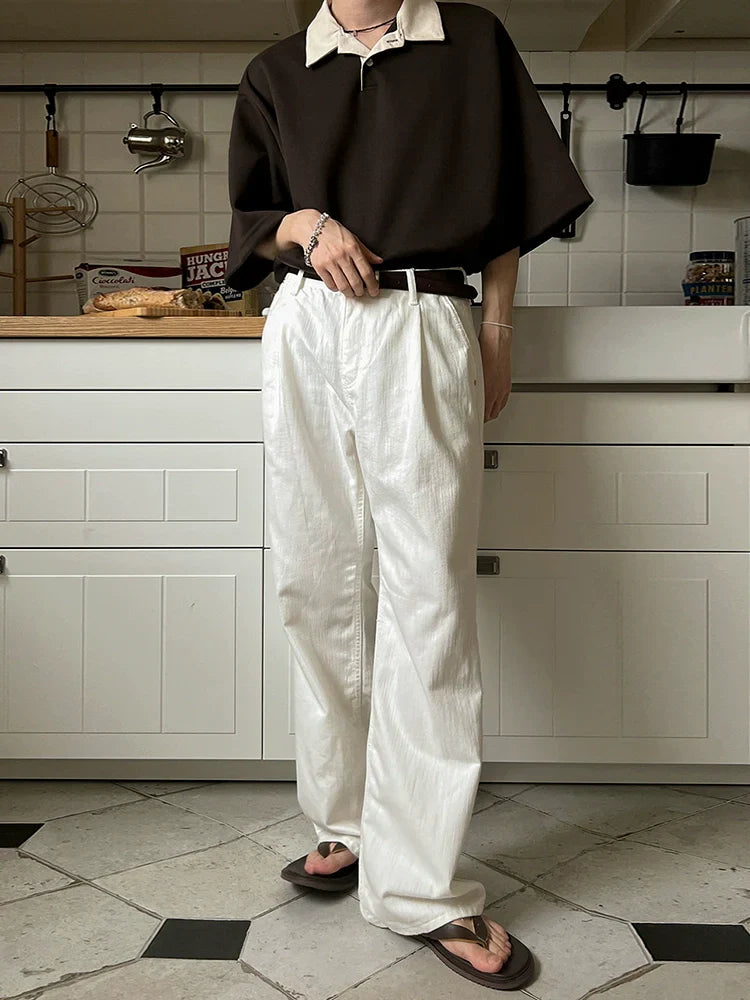 Color Block Oversize Short Sleeve Polo Shirt