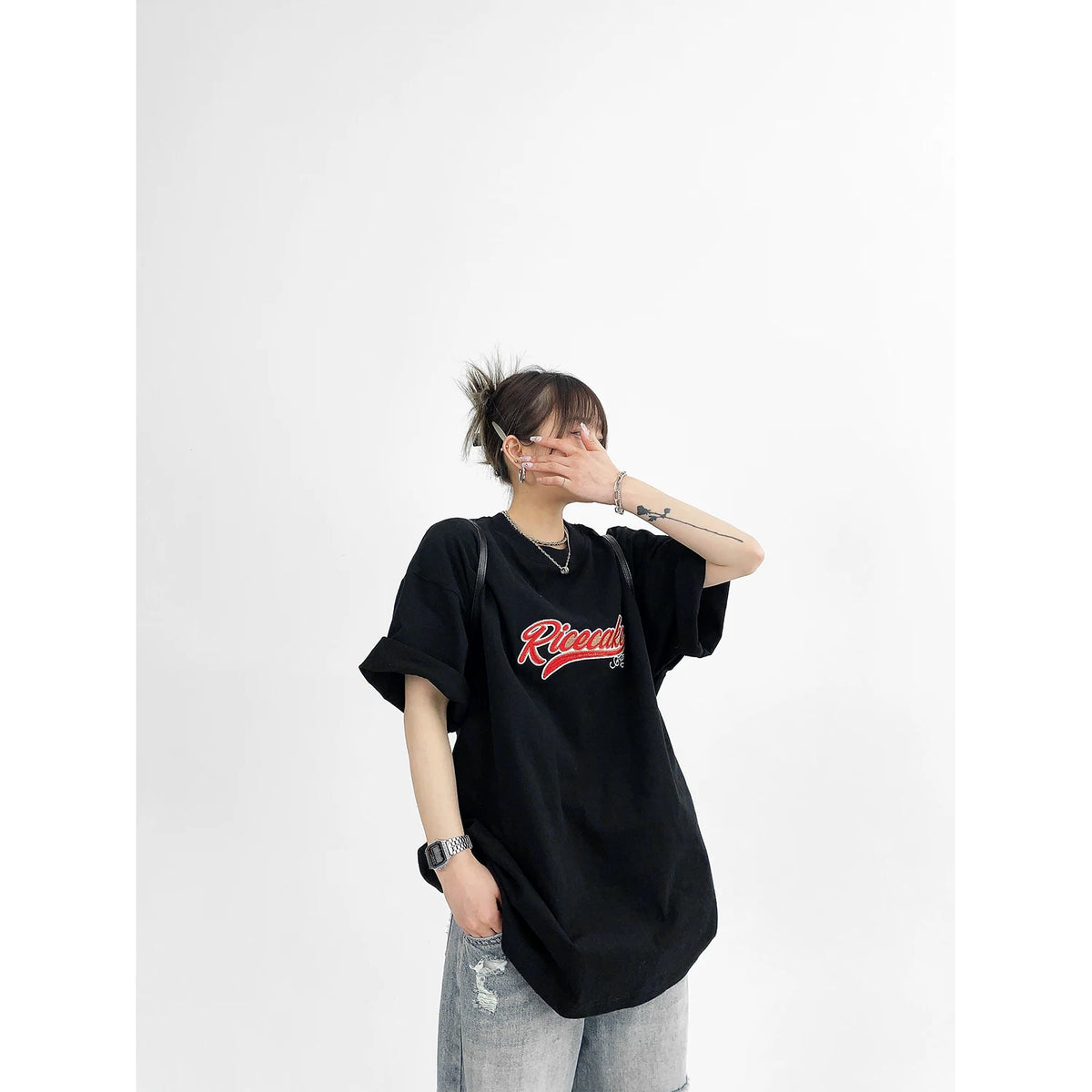 Logo Patch Oversize Short Sleeve T-Shirt