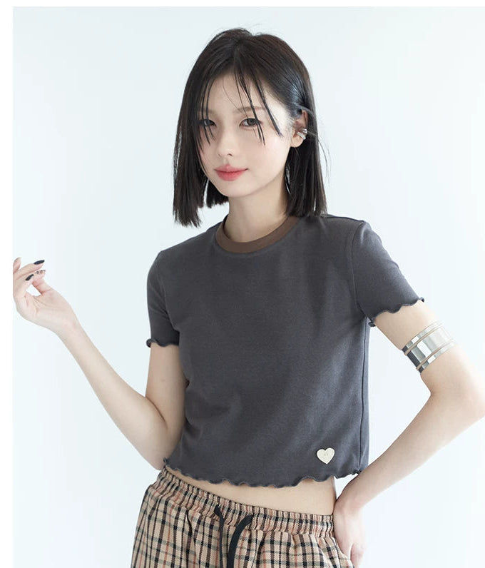 Slim Fit Round Neck Short Sleeve T-Shirt
