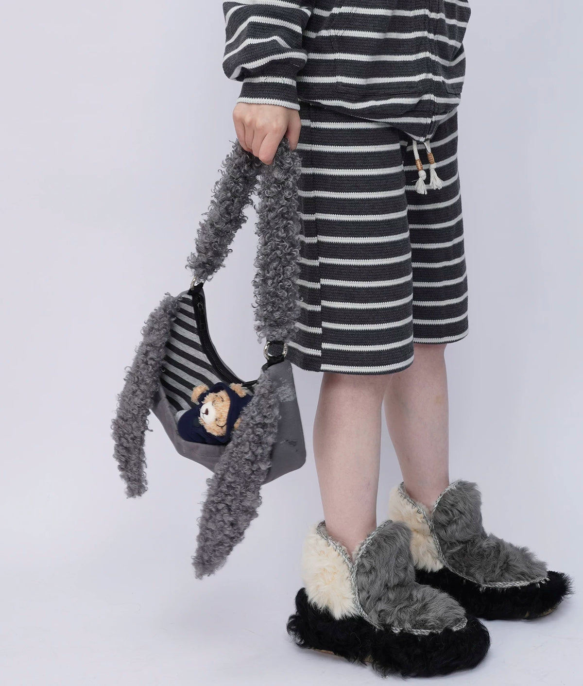Furry Strap Mini Shoulder Bag