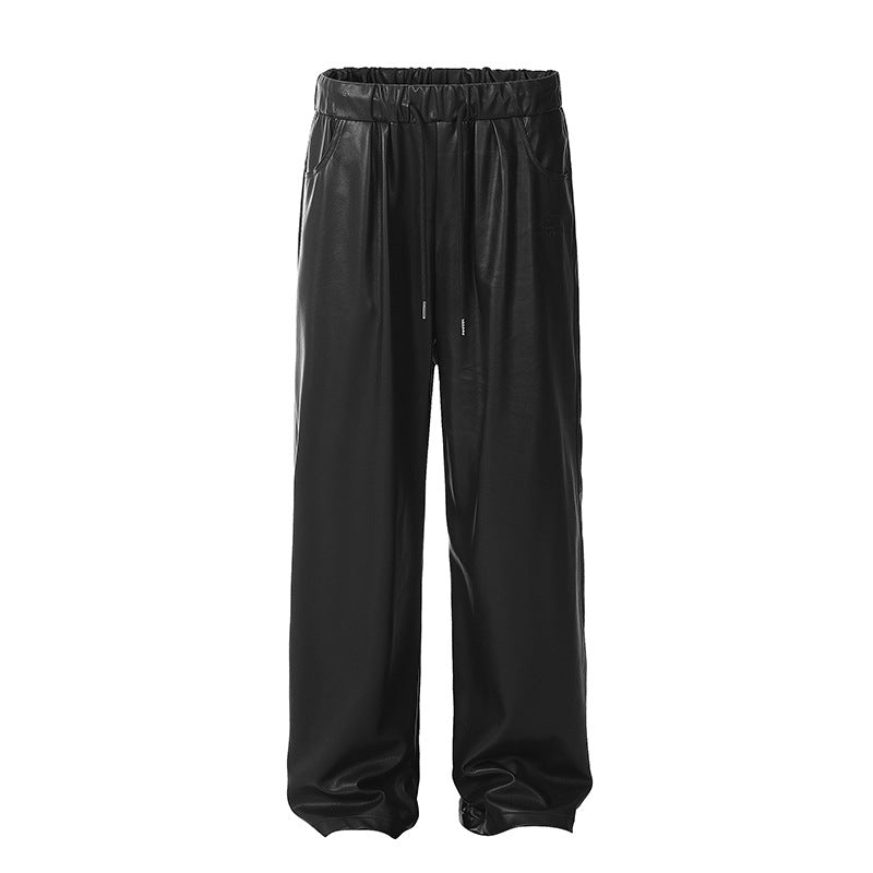 PU Leather With Drawstring Pants