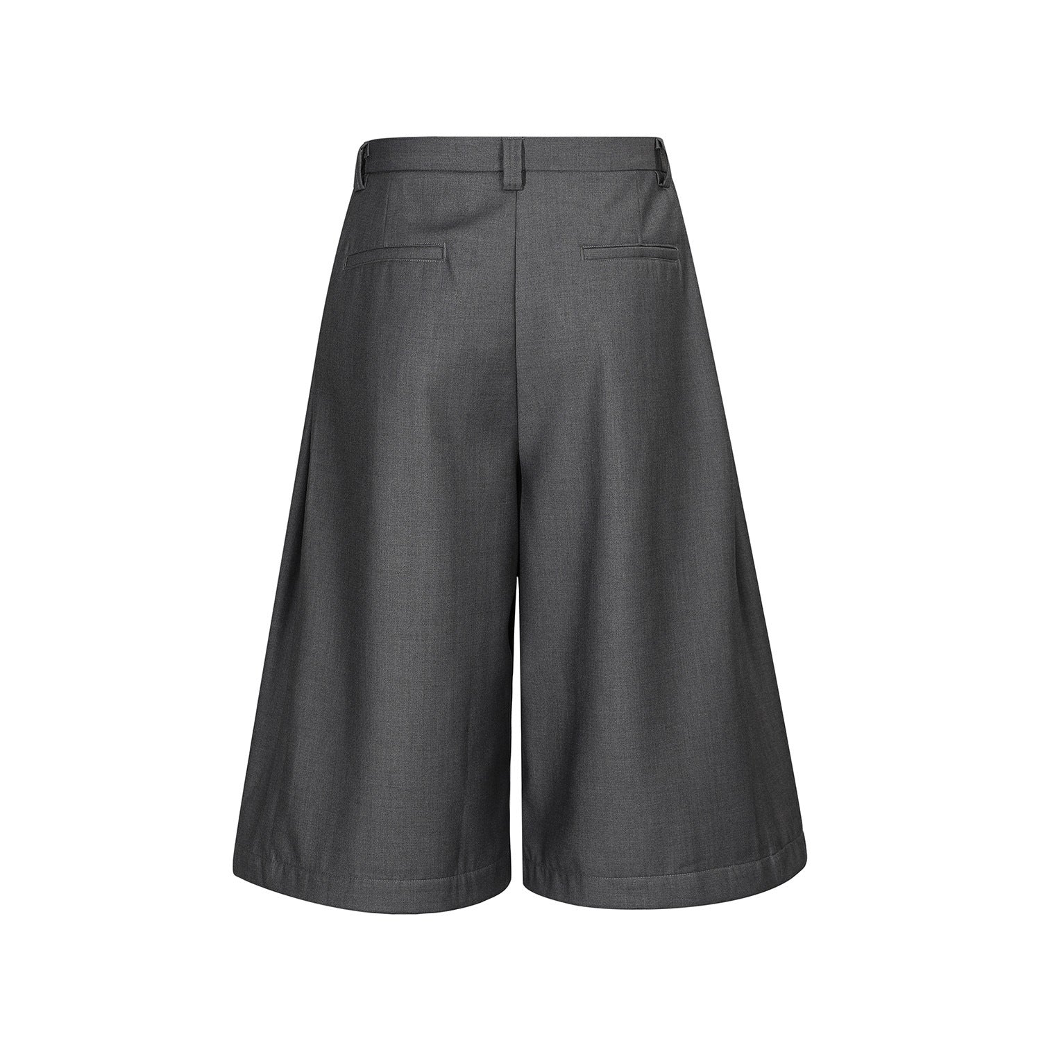 Wide Leg Pleats Half Trousers