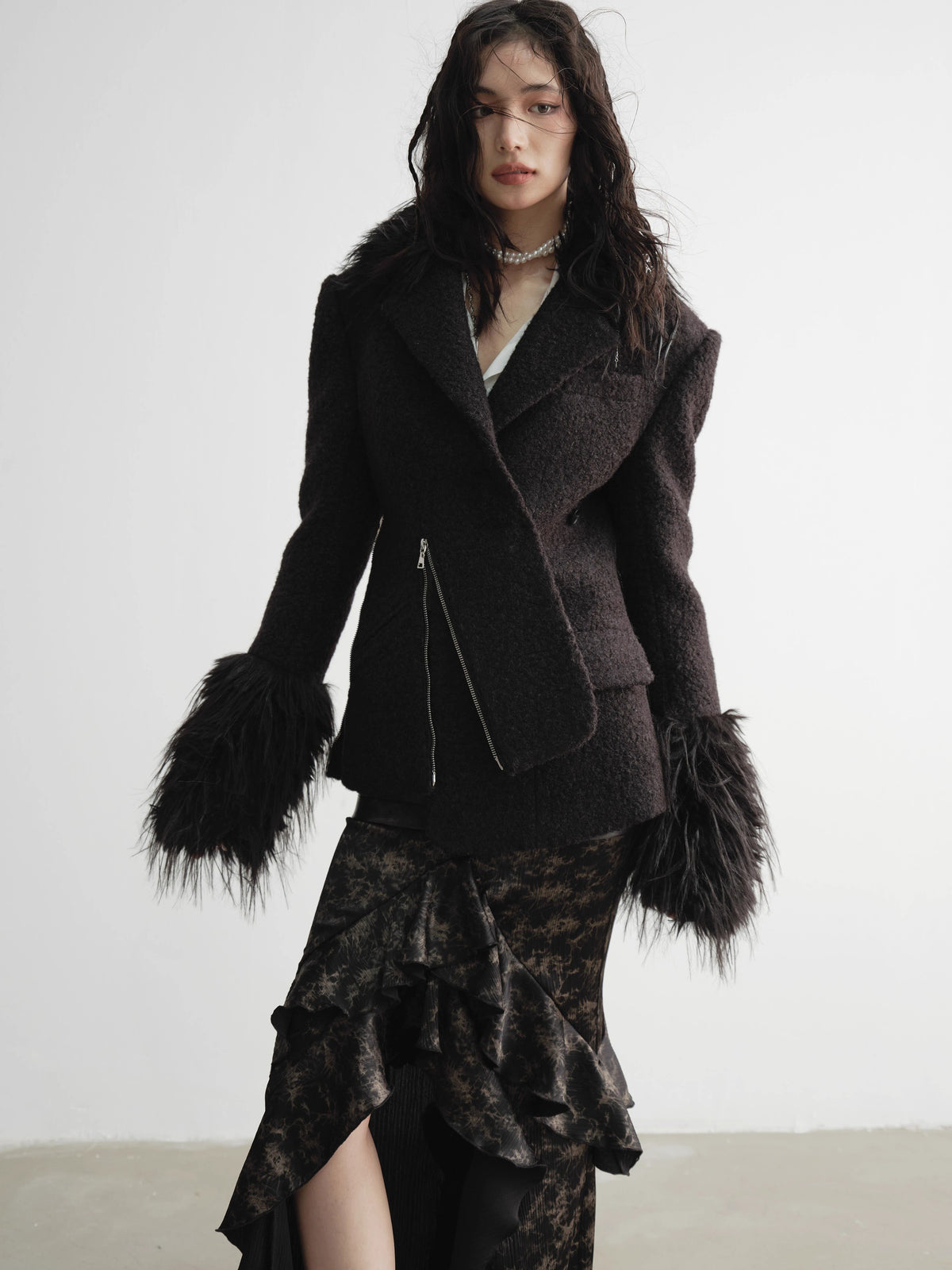 Imitation Fox Fur Patchwork Jacket