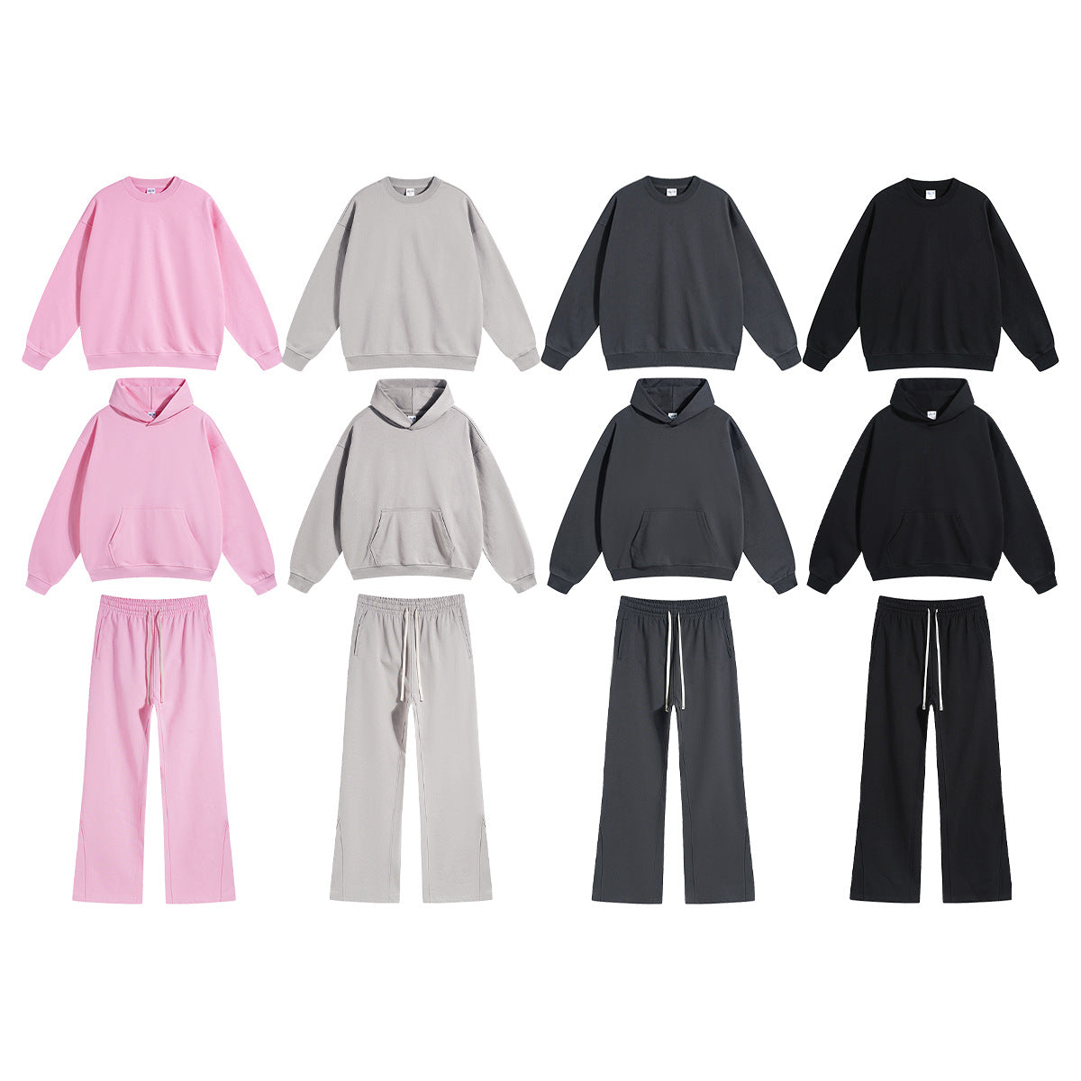 Oversize Hoodie & Oversize Sweatshirt & Sweatpants Setup