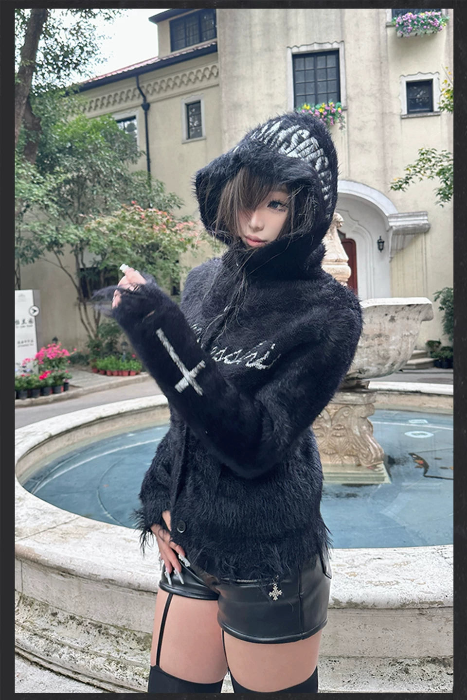 Thick Fake Mink Fur Hooded Short Jacket