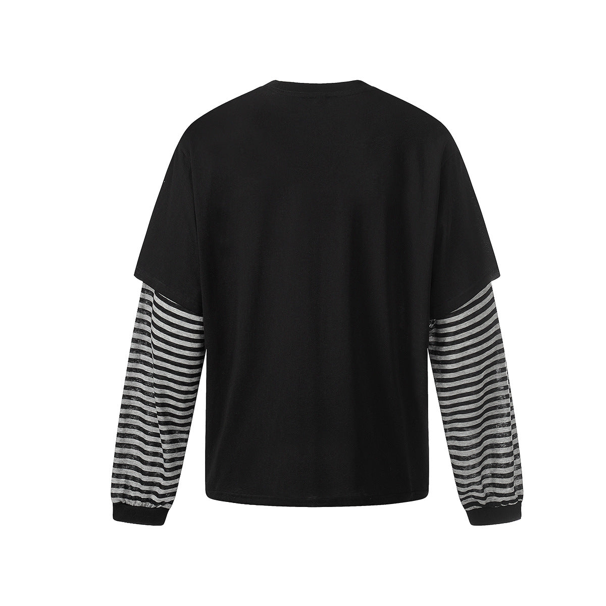 Fake Layered Stripe Star Long Sleeve T-Shirt