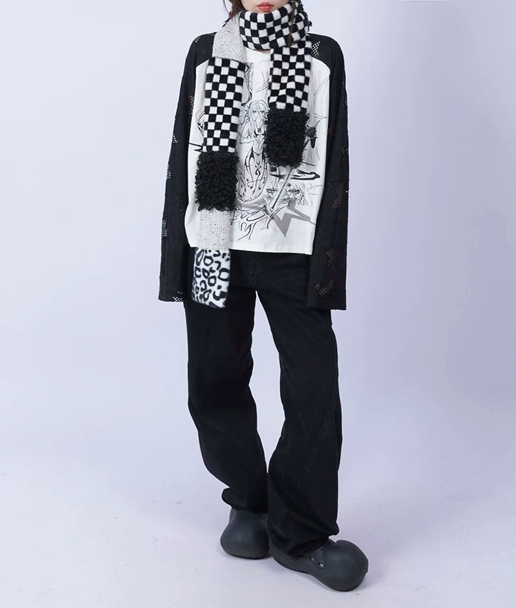 Patchwork Fake Fur Scarf
