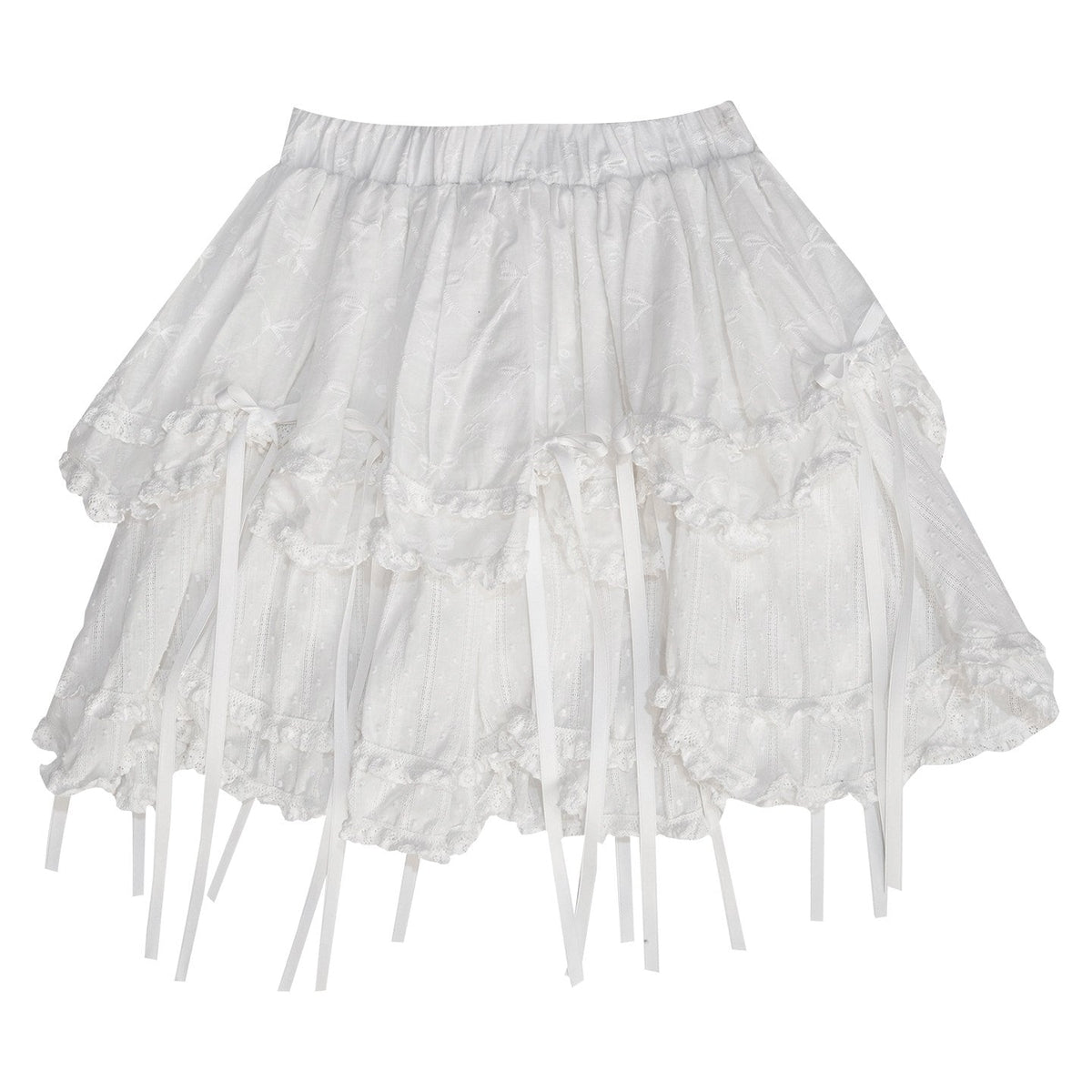 Bow Double-Layer Patchwork Half Skirt