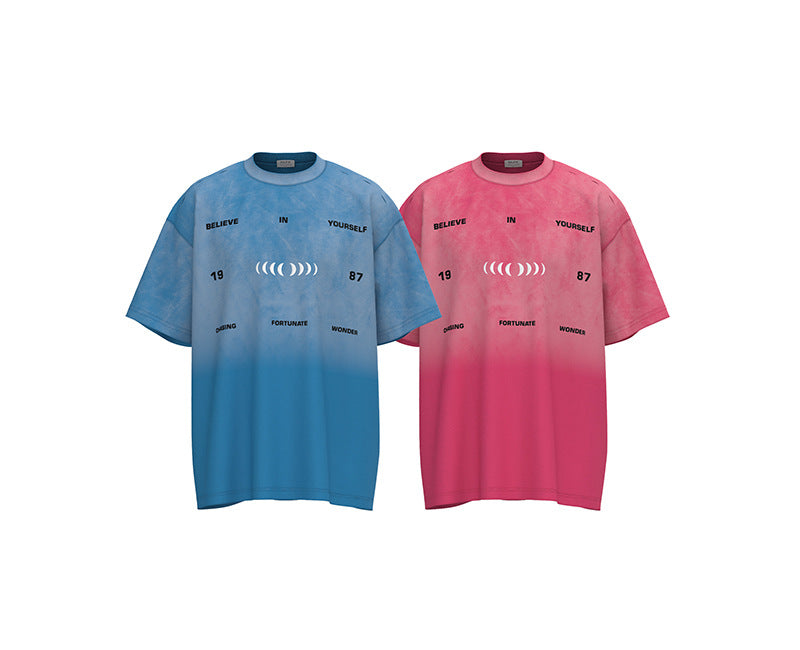 Fade Washed Cutout Oversize Short Sleeve T-Shirt