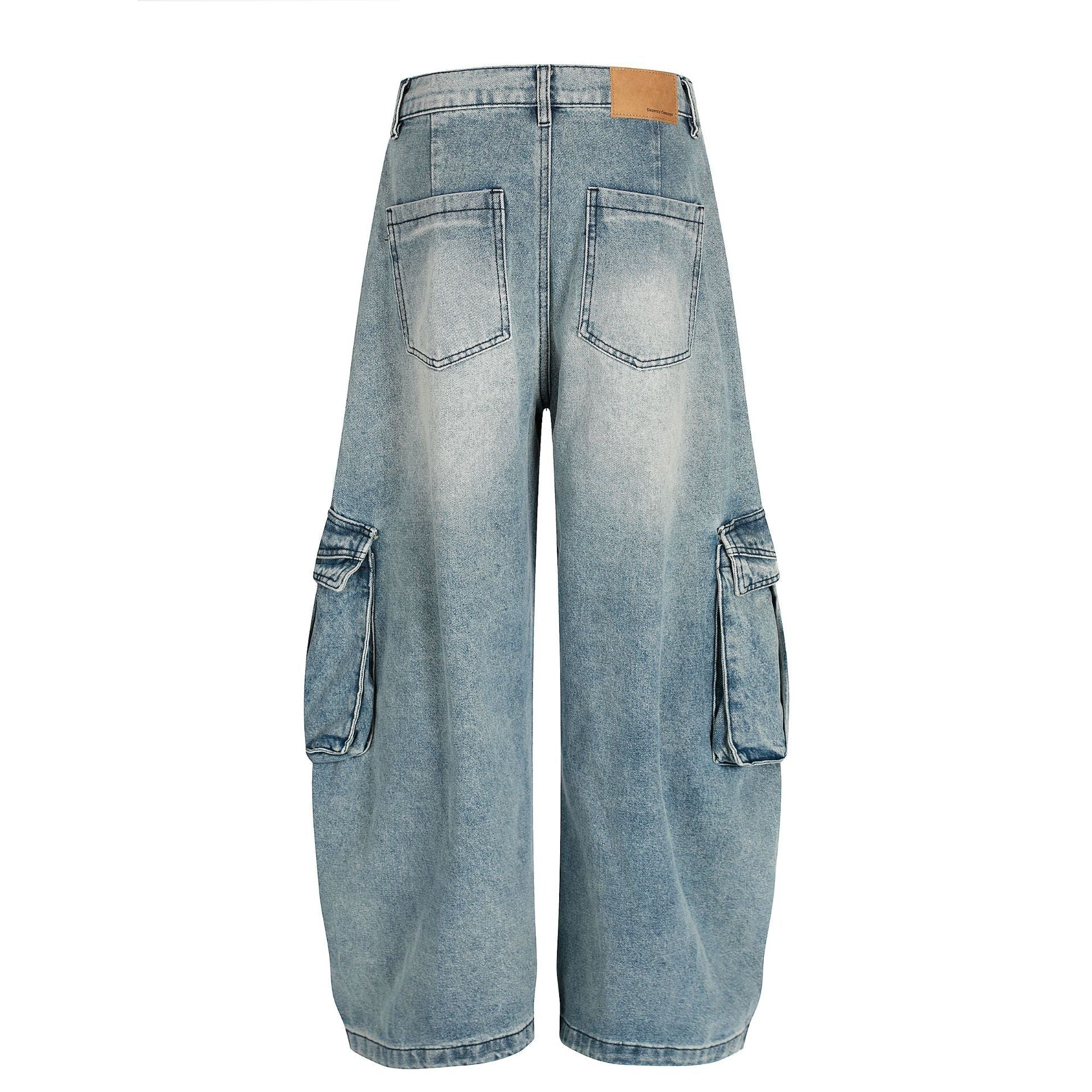 Washed Multi Pocket Curved Denim Jeans