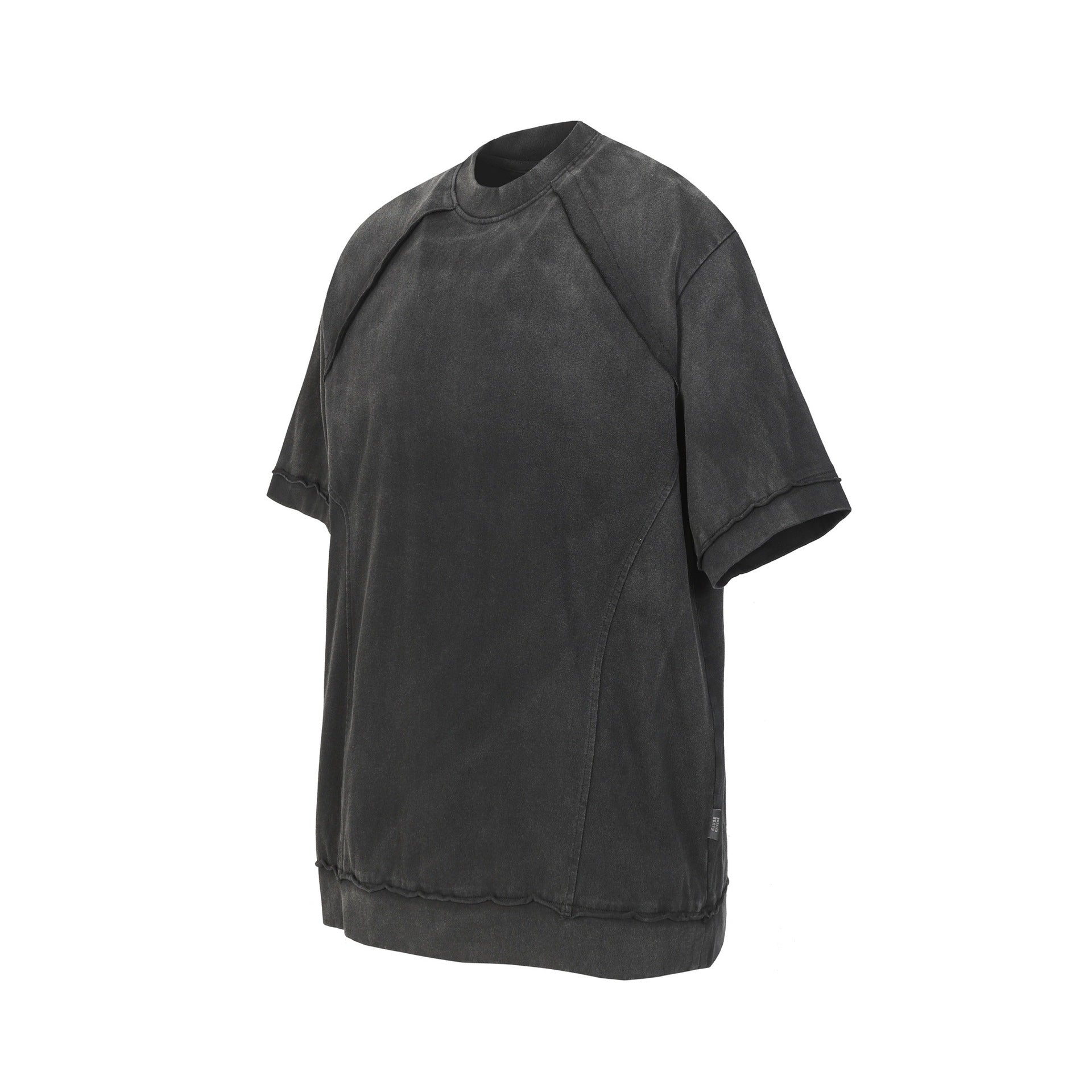 Washed Raw Hem Short Sleeve T-Shirt