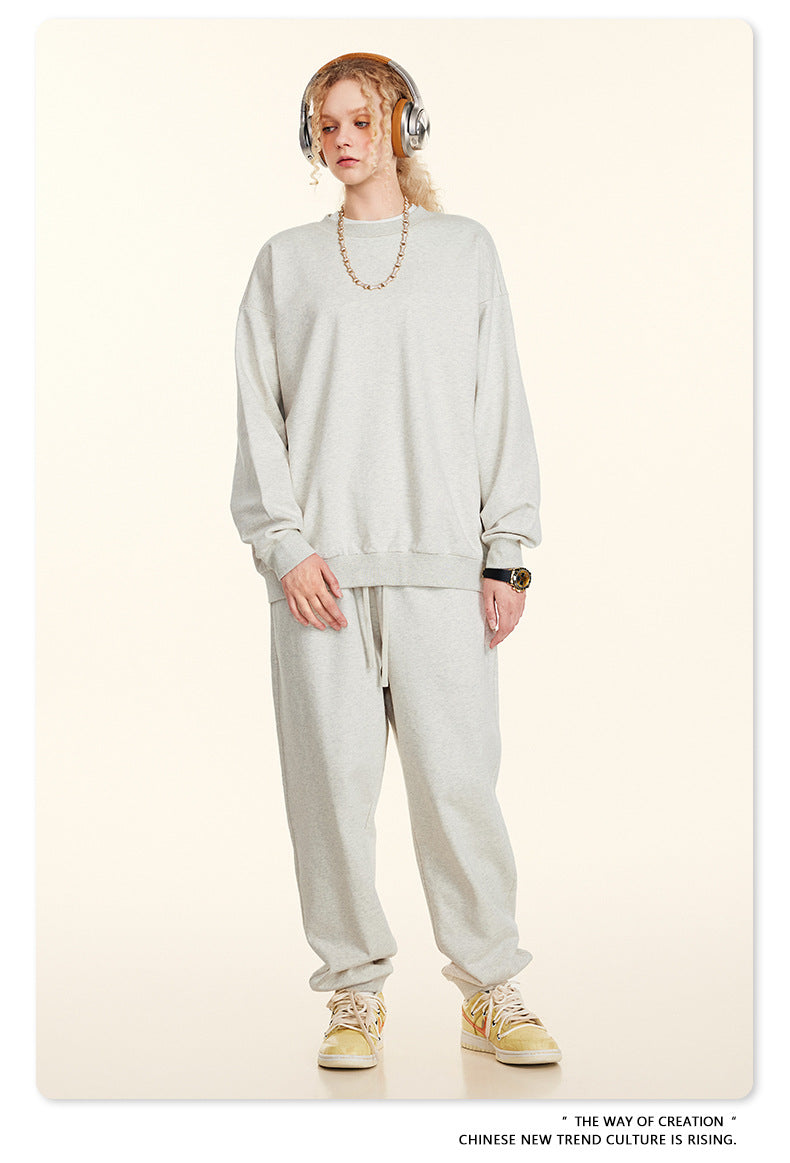 Oversize Heavyweight Basic Round Neck Sweatshirt