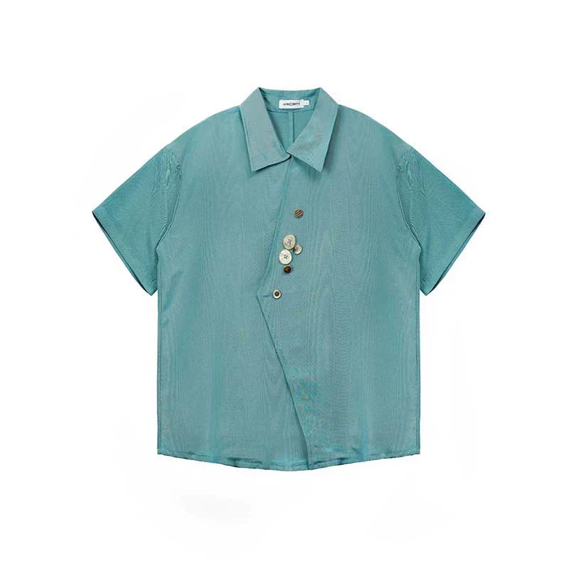 Irregular Ripple Design Short Sleeve Shirt