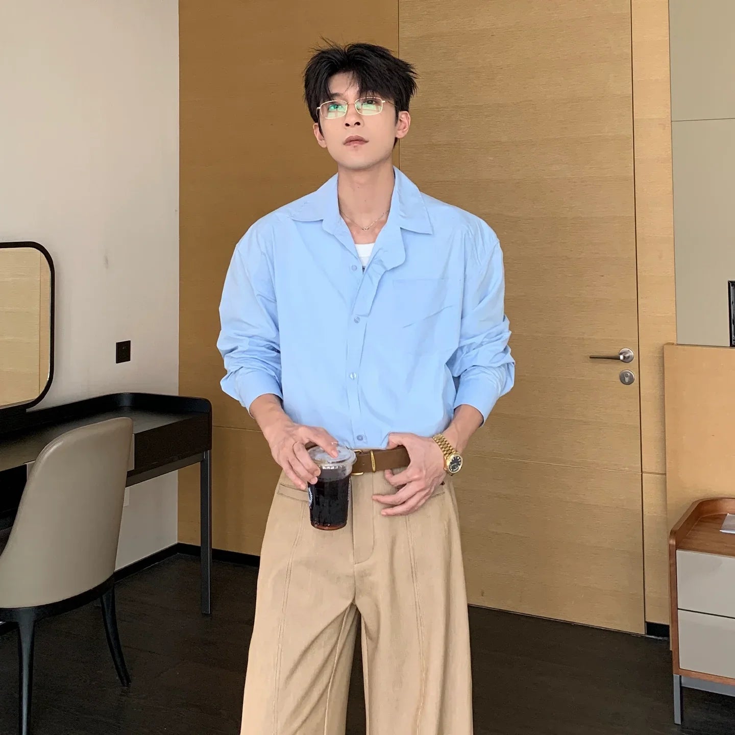 Minimalist Cotton Long Sleeve Shirt