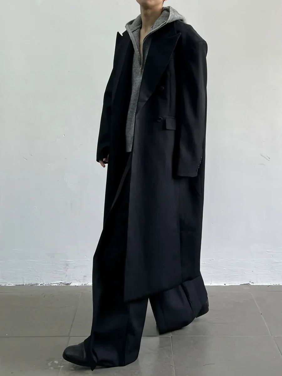 Double Breast Stripe Long Coat