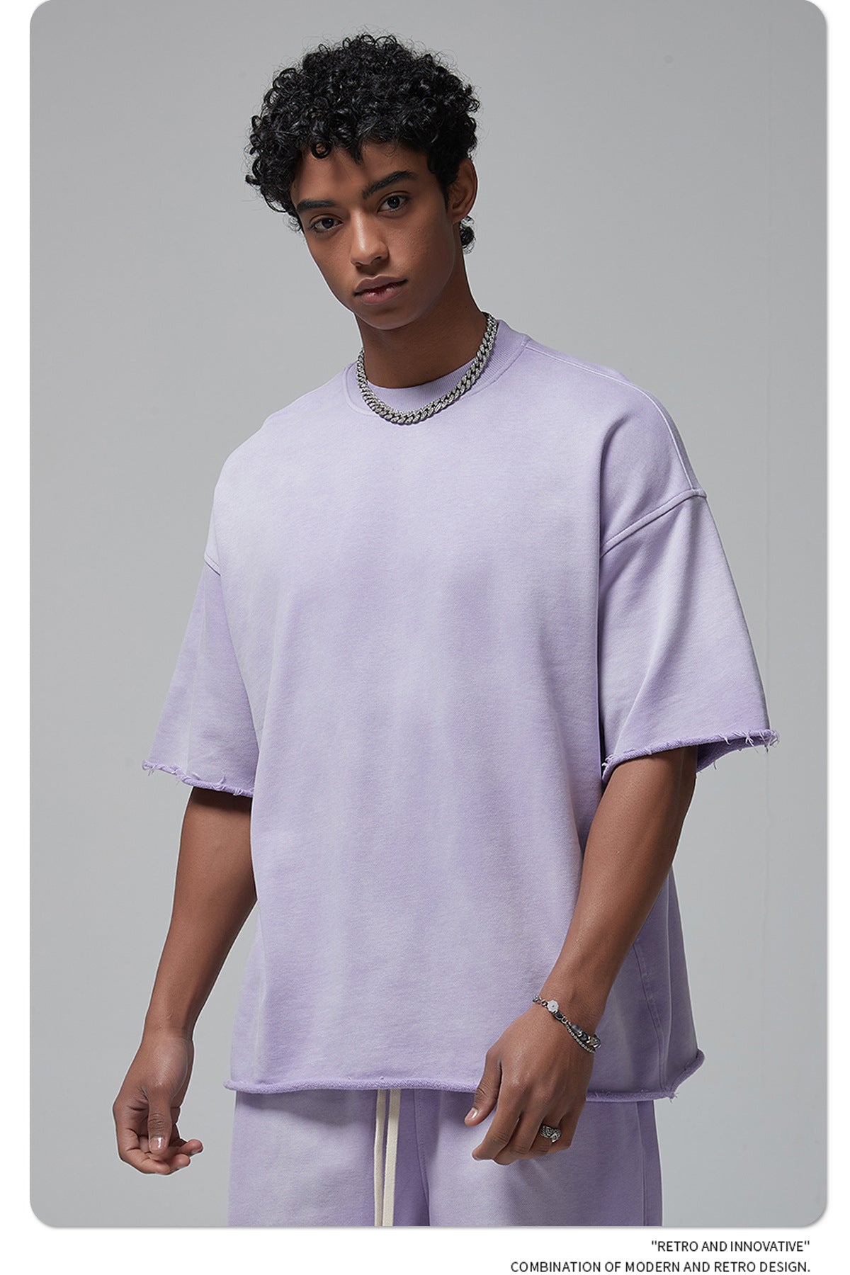 Oversize Spray-dyed Short-sleeve T-shirt & Spray-dyed Short Sweatpants Setup