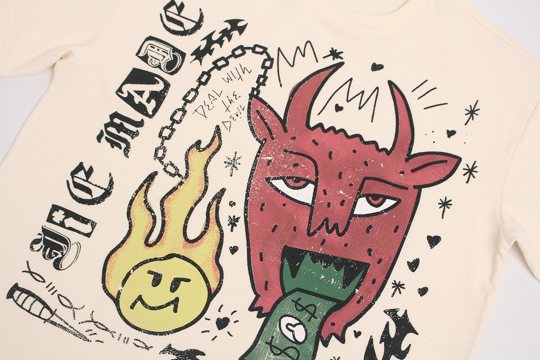 Waffle Graphic Oversize Short Sleeve T-Shirt