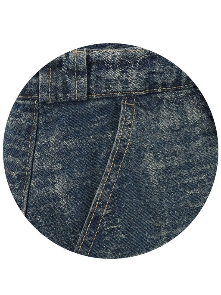 Jeans lavati finti a due pezzi stratificati