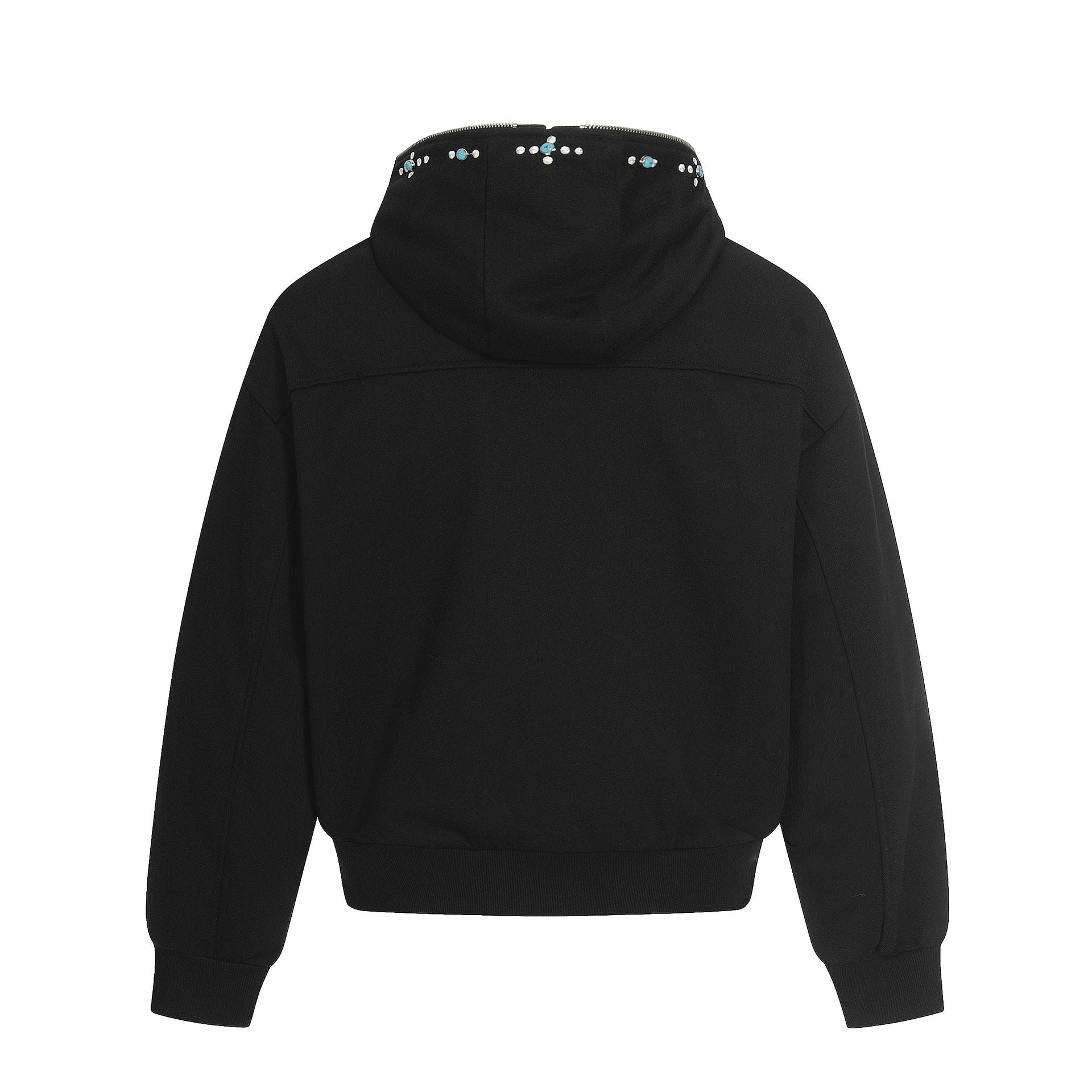 Turquoise Stone Zipper Hoodie