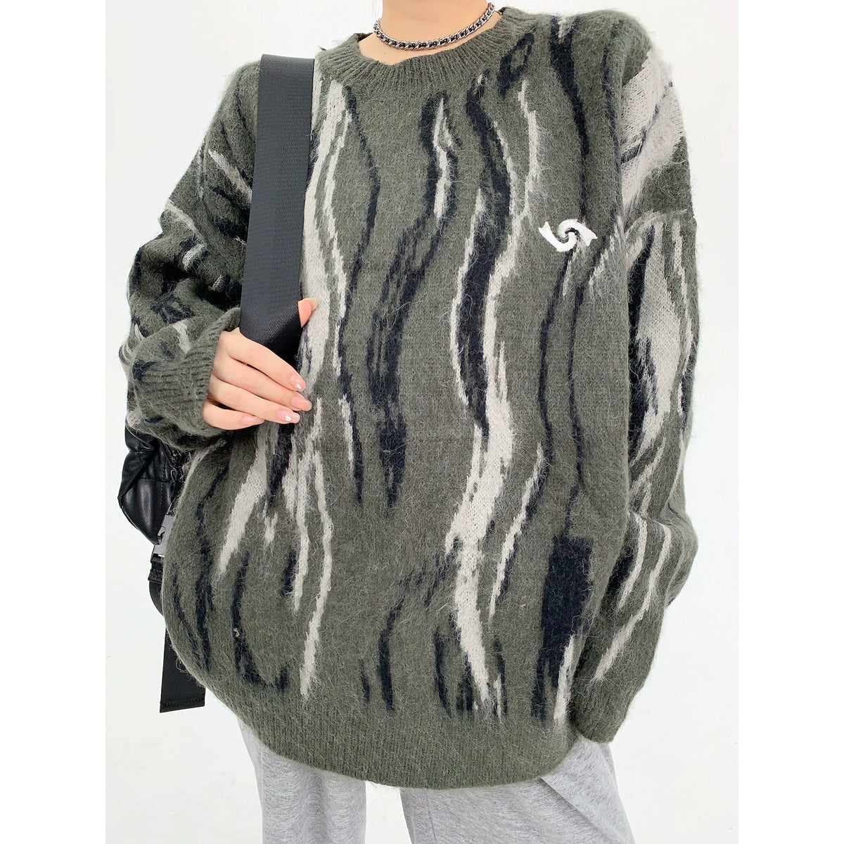 Pull oversize en maille à rayures Mrble