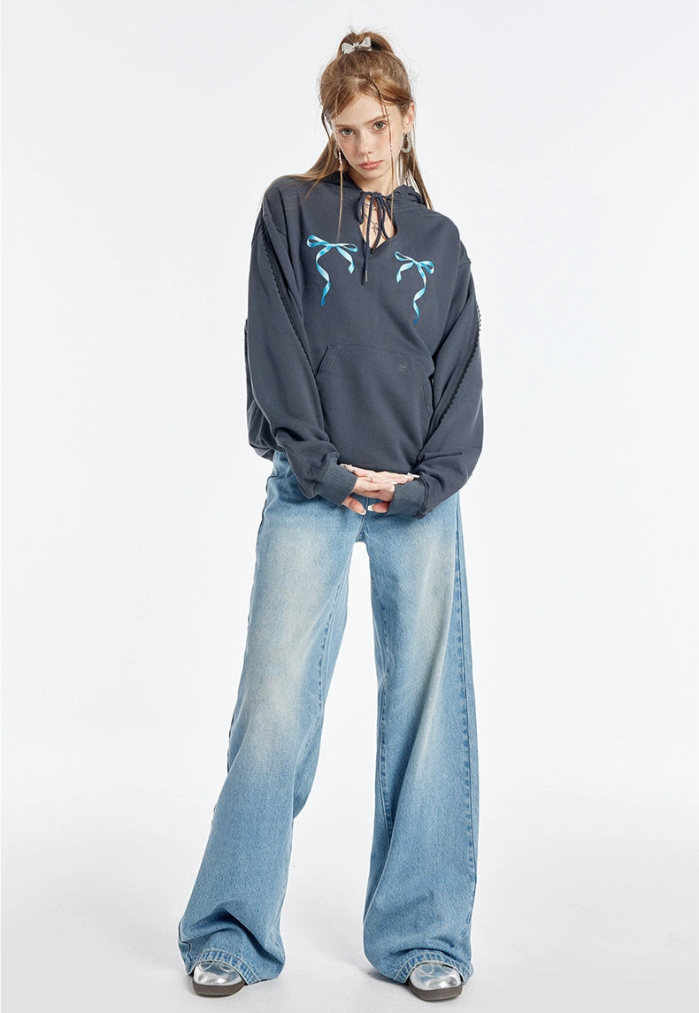 Ribbon Accent Hoodie