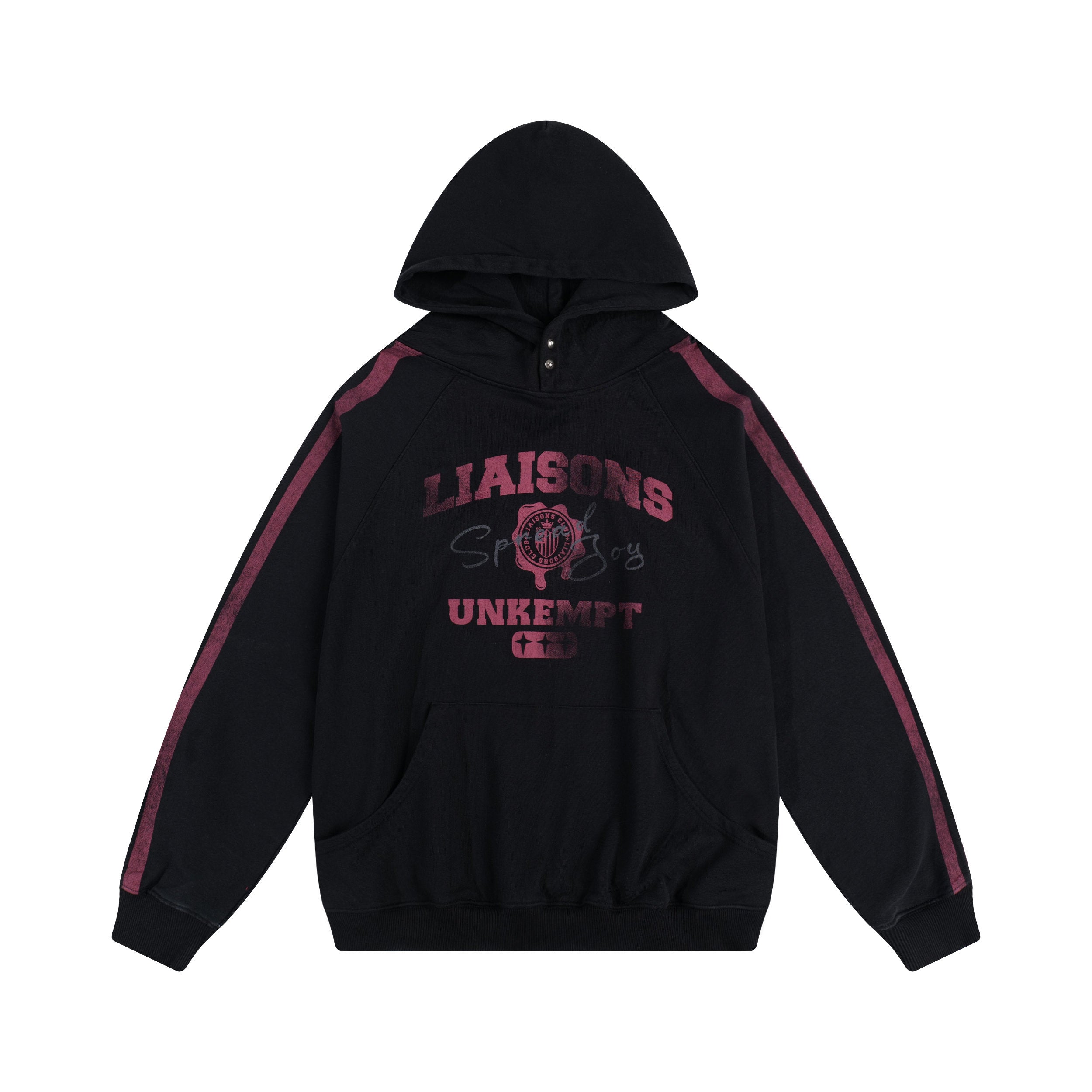 Letter Print Washed Oversize Hoodie