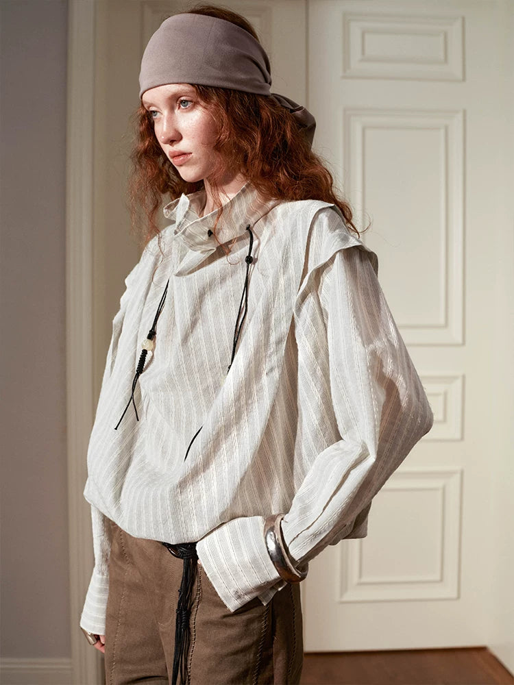 Wrinkle Design Long Sleeve Shirt