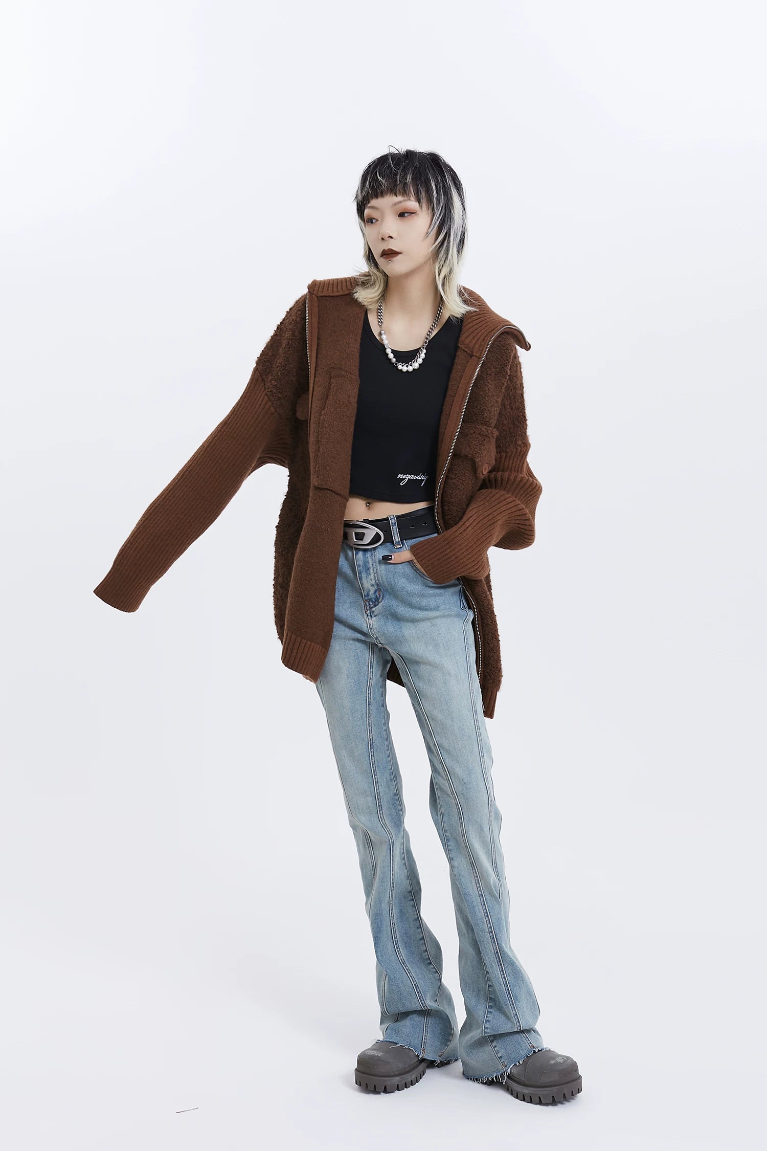 Fade Seam Flare Denim Jeans