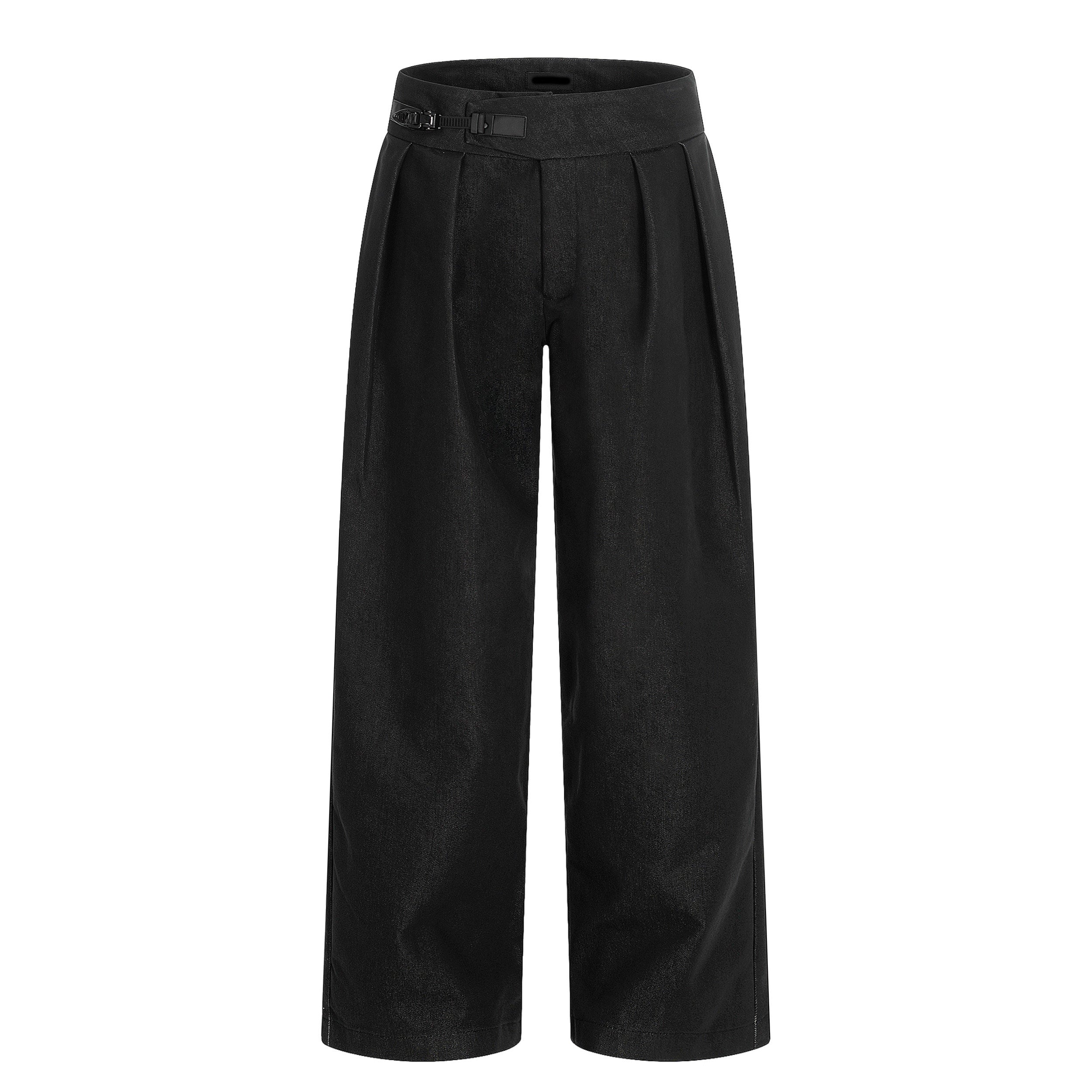 Buckle Design Wide Leg Trousers