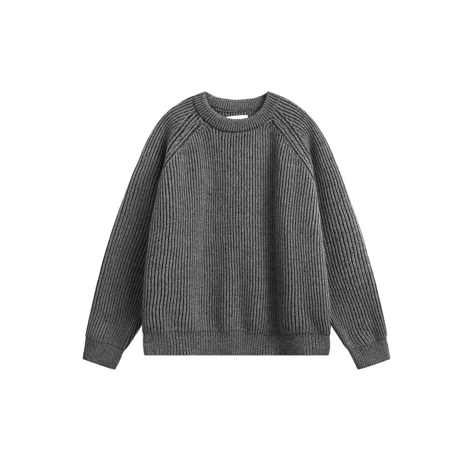 Unisex Basic Retro Jacquard Crew Neck Sweater