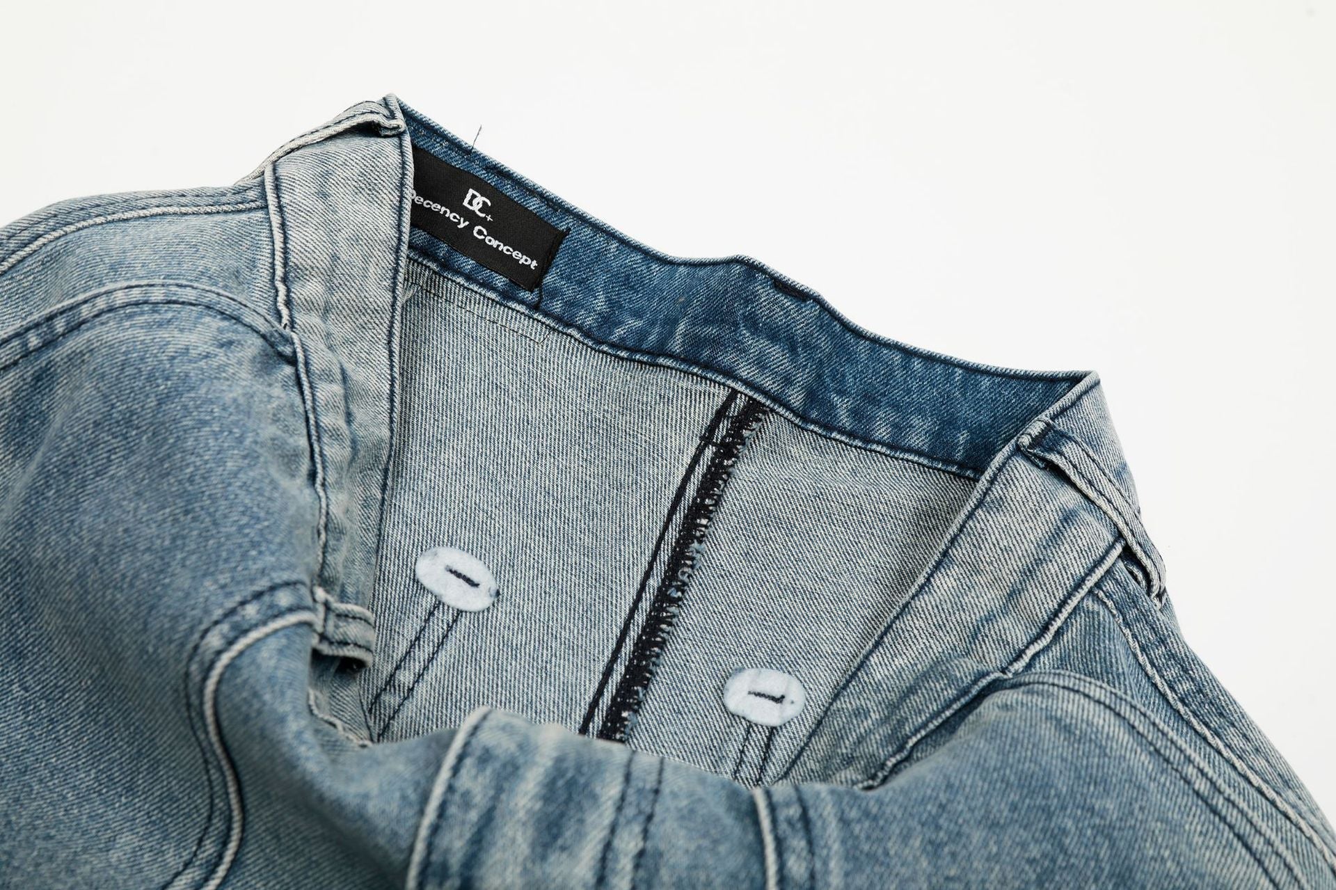 Washed Multi Pocket Curved Denim Jeans