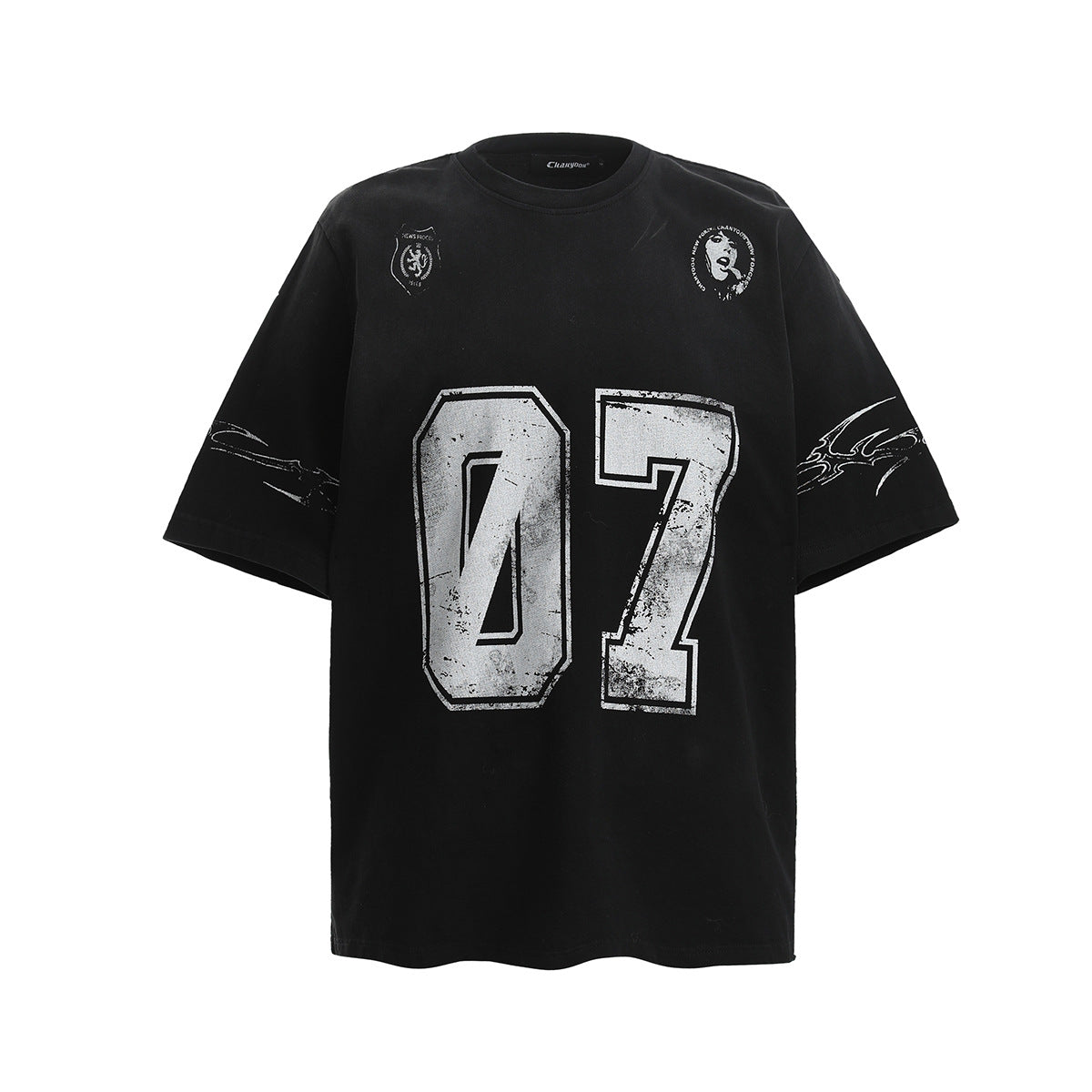 Washed Number Print Short Sleeve T-Shirt