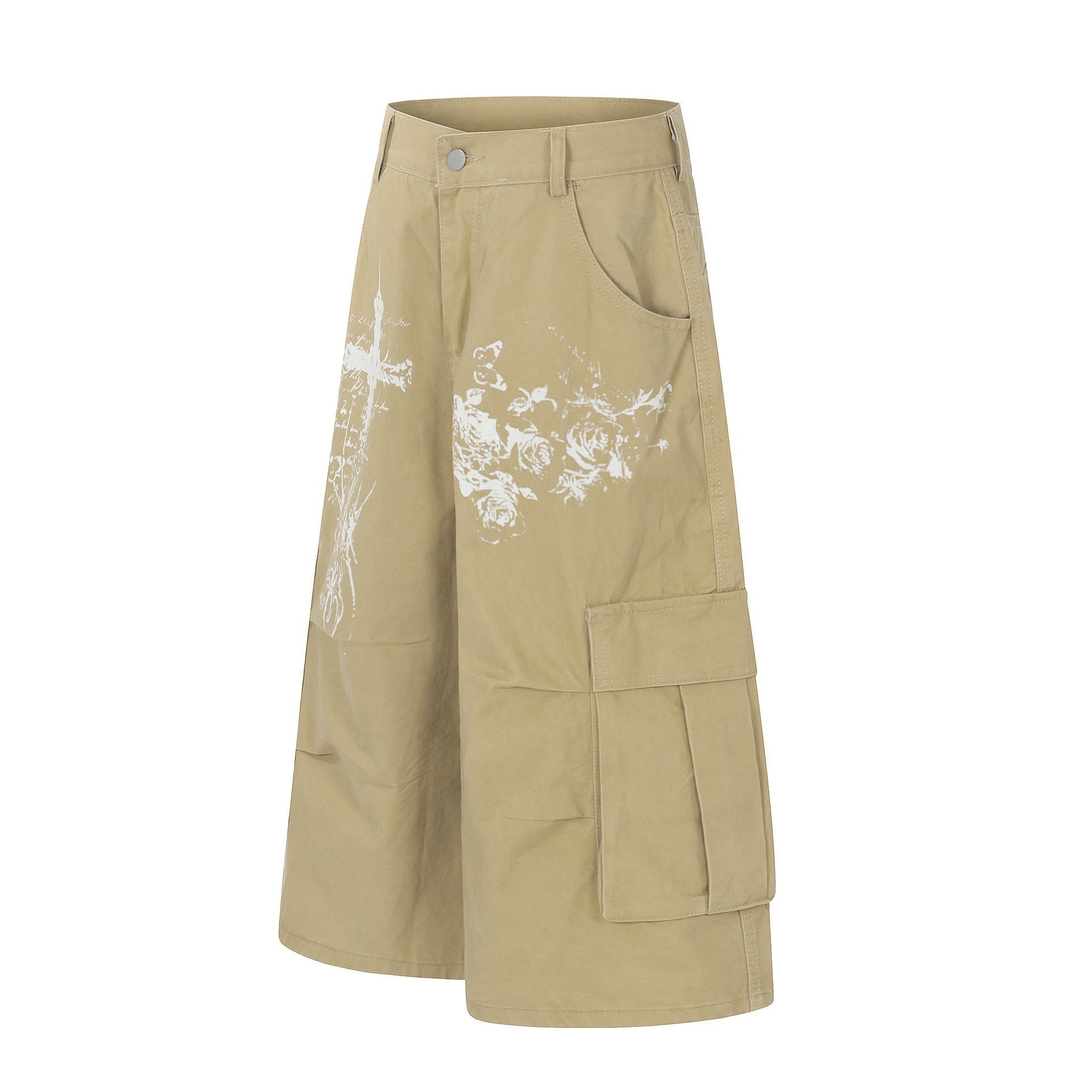 Washed Wide Leg Cargo Jort